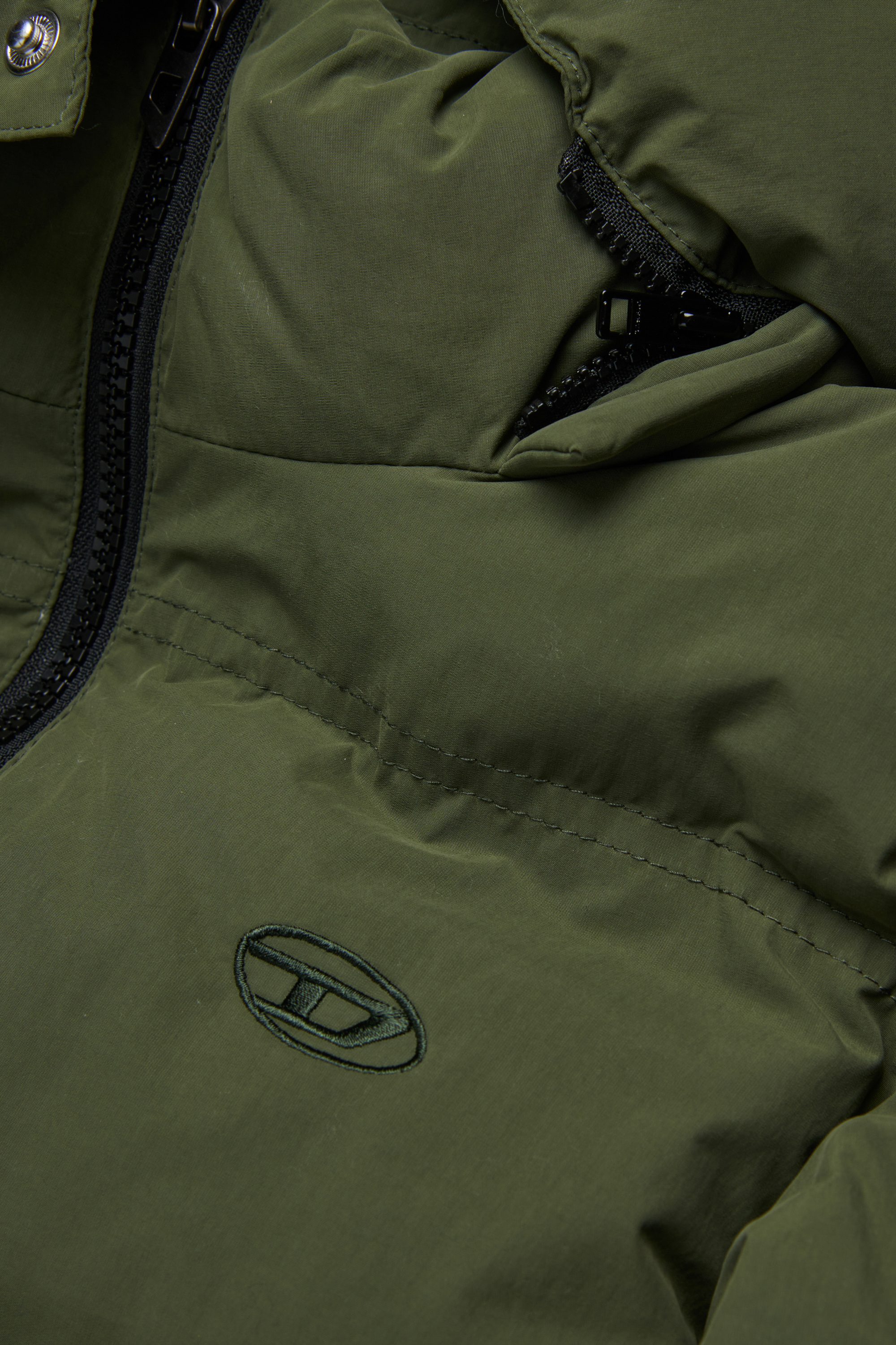 Diesel - JWRAVEEL, Unisex's Nylon jacket with hood in Green - 4