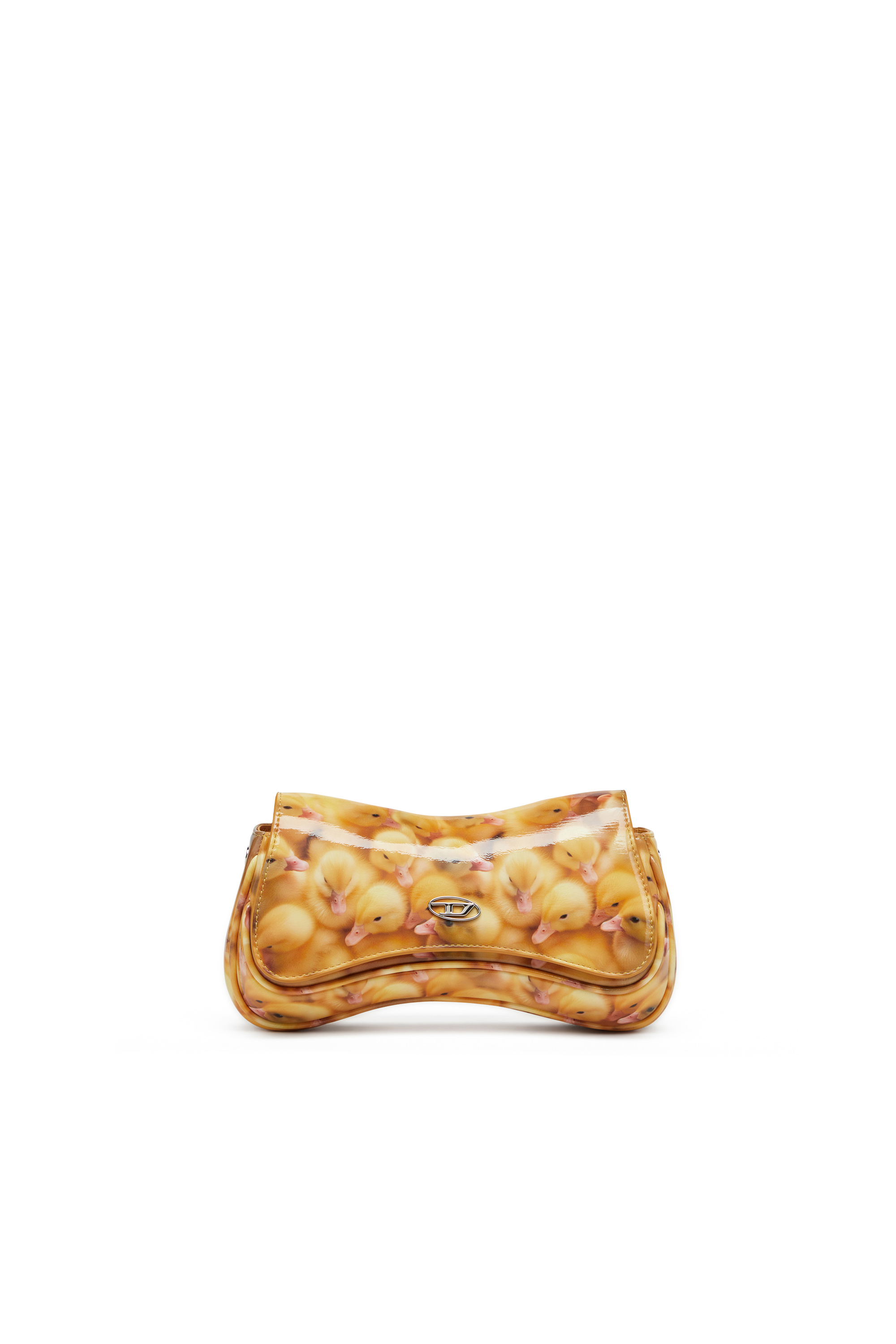 Diesel - PLAY CLUTCH, Woman's Play-Glossy clutch with print in Yellow - 1