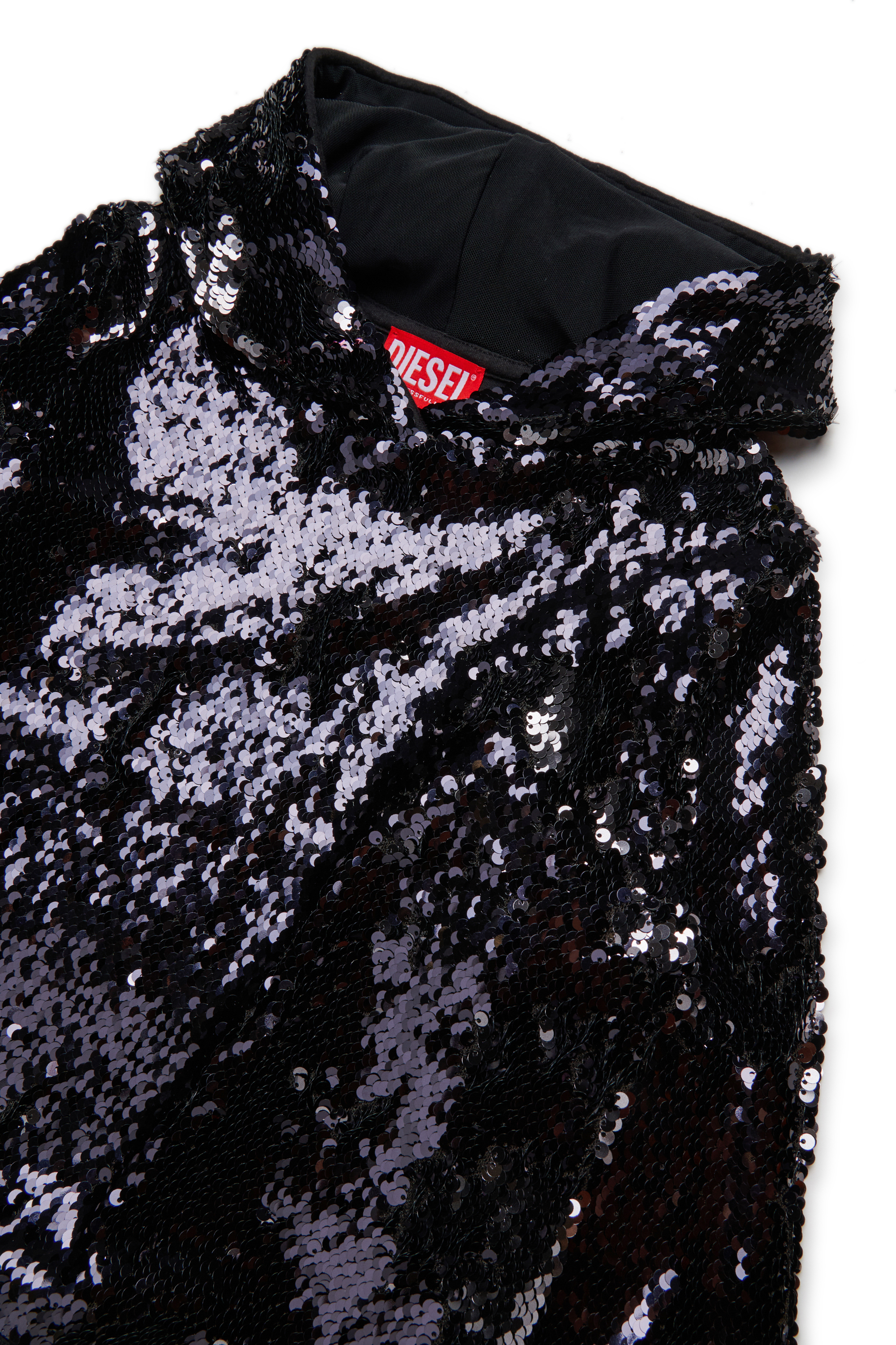 Diesel - SEQUINSHOOD, Woman's Hoodie with sequins in Black - 3