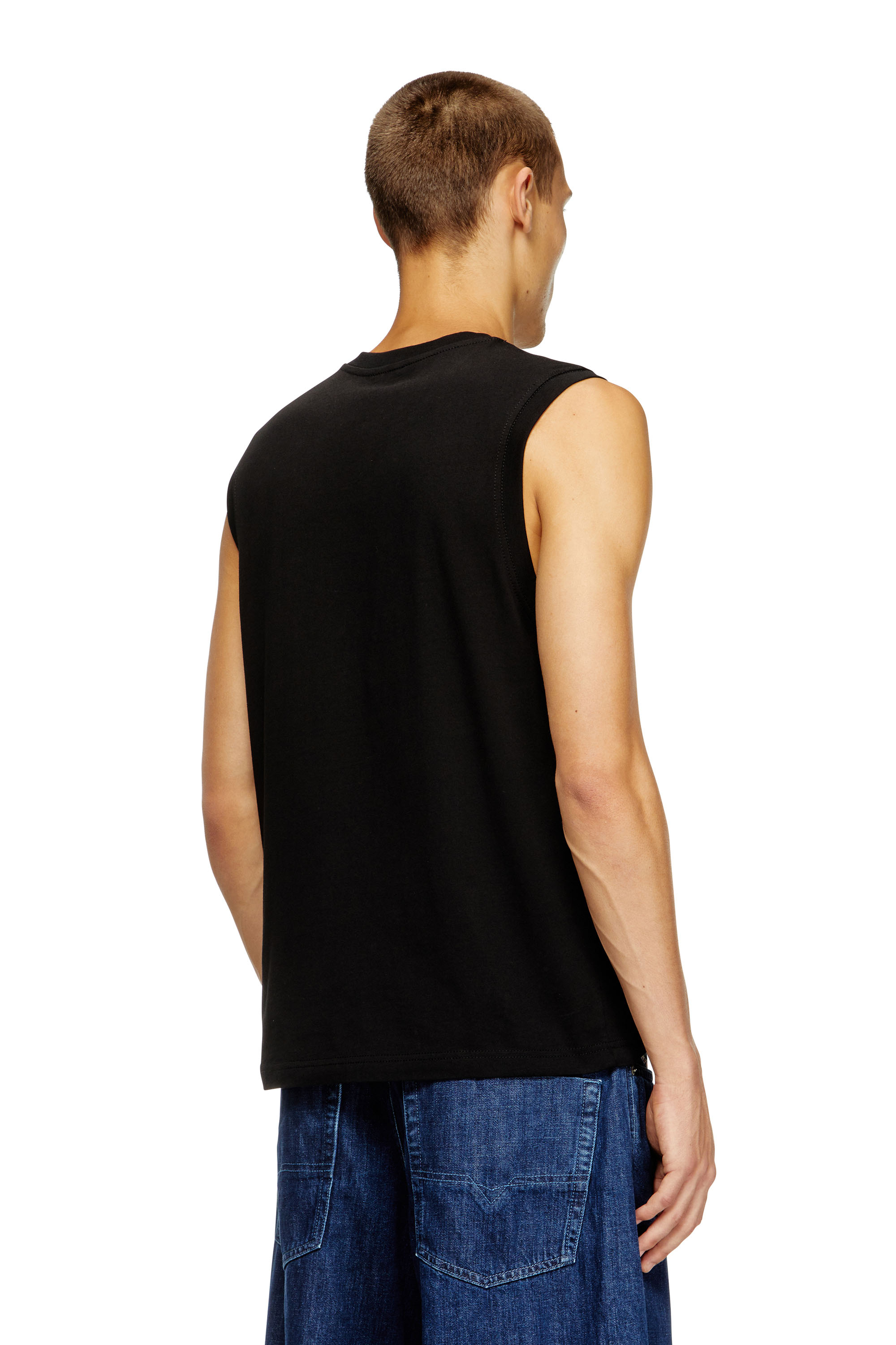 Diesel - T-ISCO-DIV, Man's Tank top with chest logo print in Black - 4