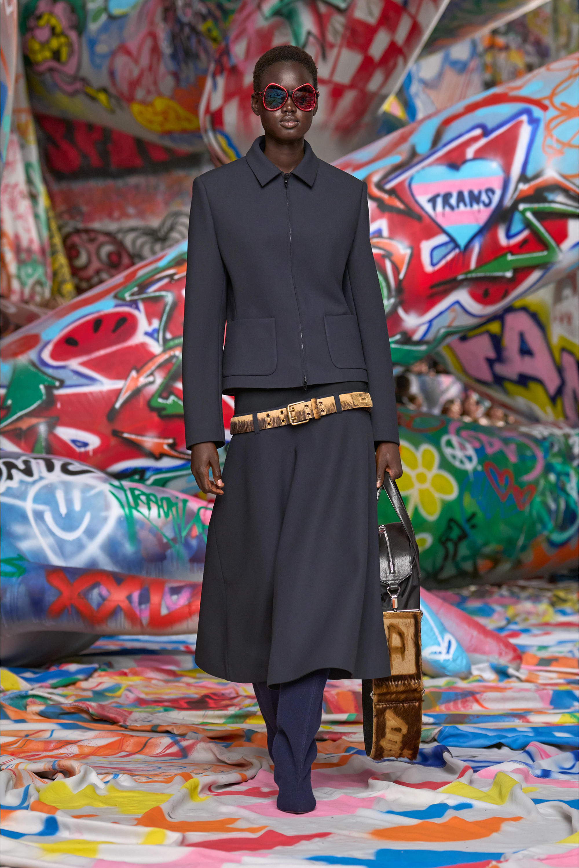 Diesel - G-CESARA-BOND, Woman's Collared jacket in neoprene-bonded fabric in Dark Blue - 6