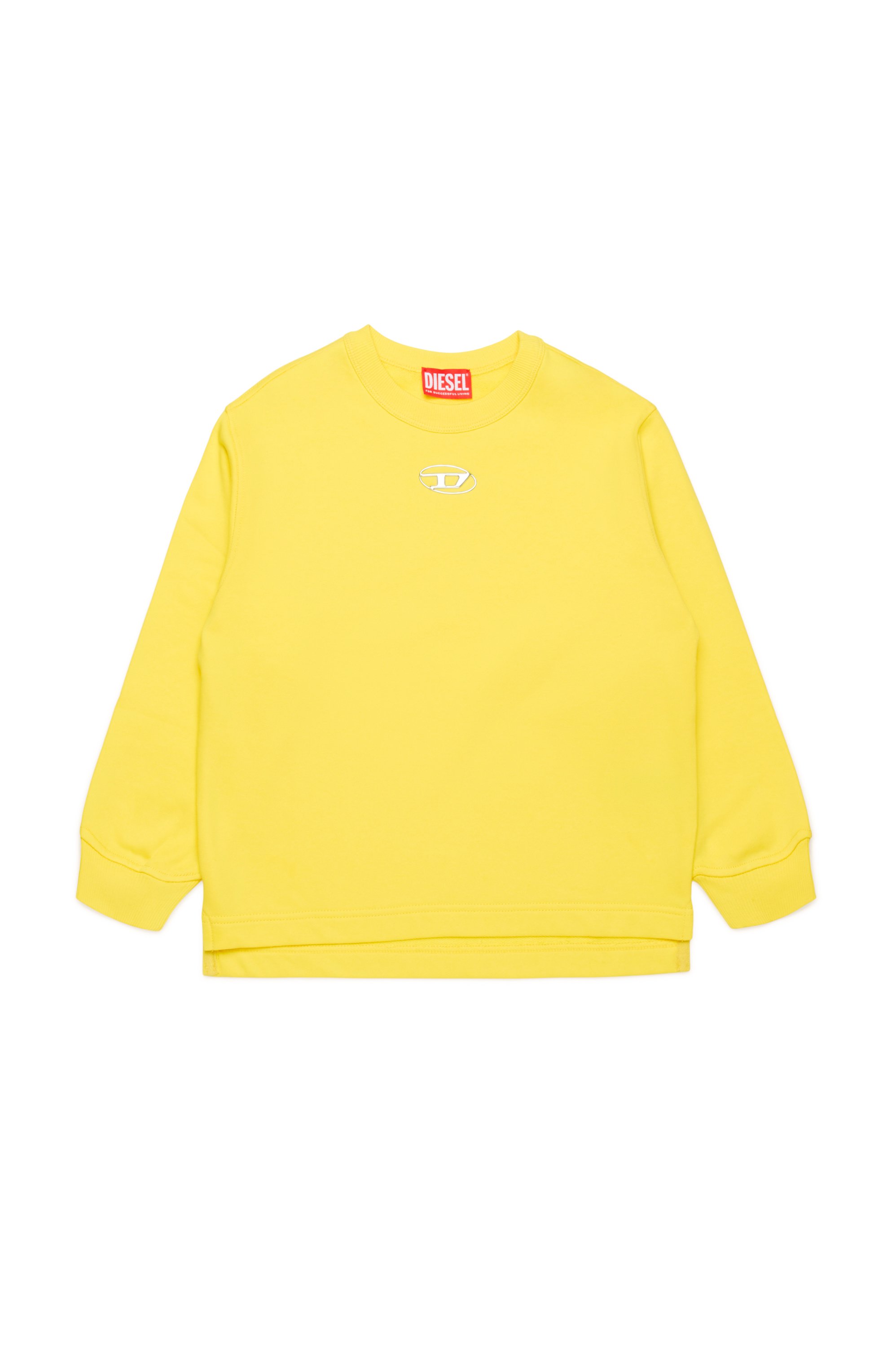 Diesel - SMACSISOD OVER, Man's Sweatshirt with metal-look Oval D logo in Yellow - 1