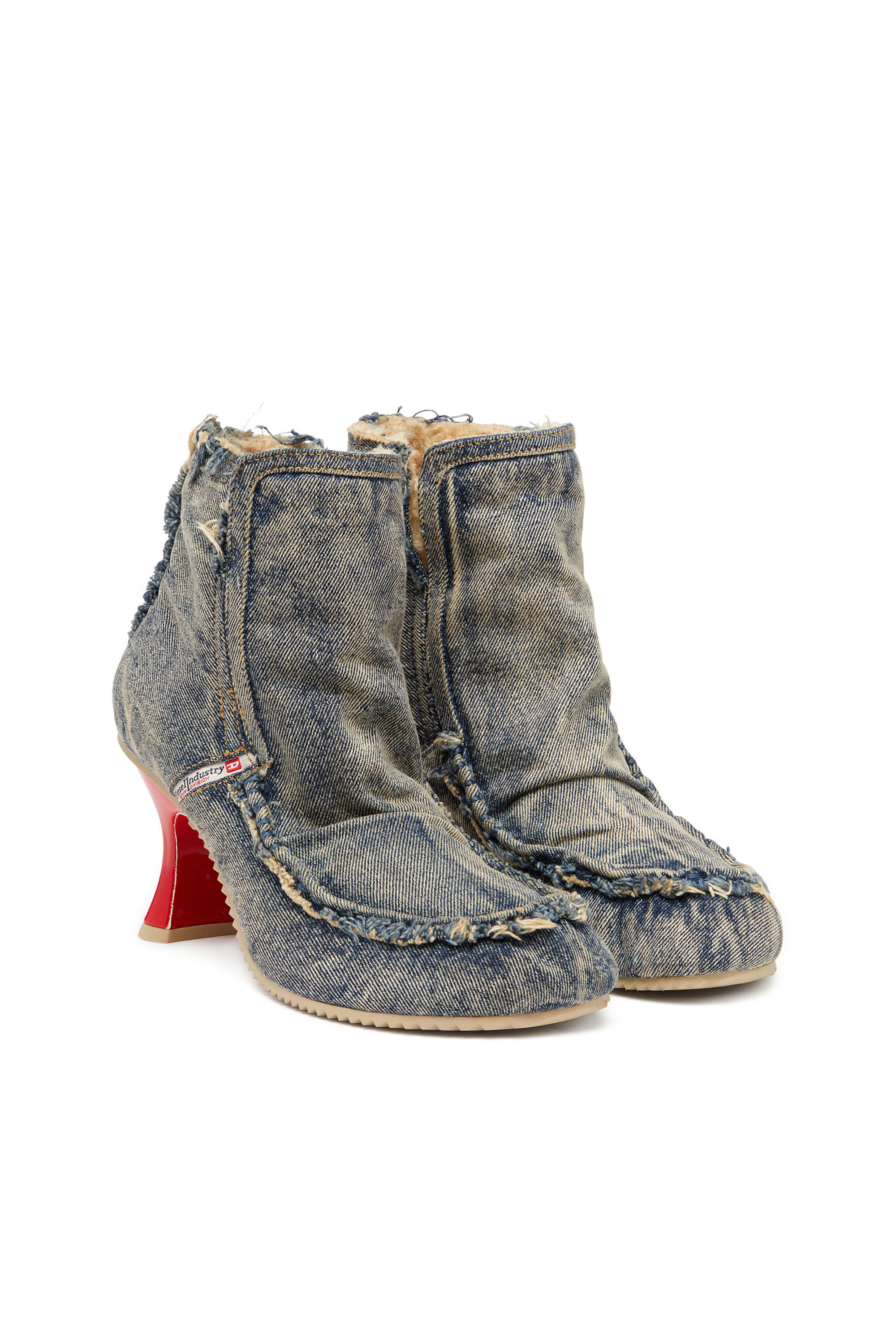 D-WOODSTOCK HEEL AB, Blue Diesel - D-WOODSTOCK HEEL AB, Woman's D-Woodstock - Denim boots with heel in Blue - 2