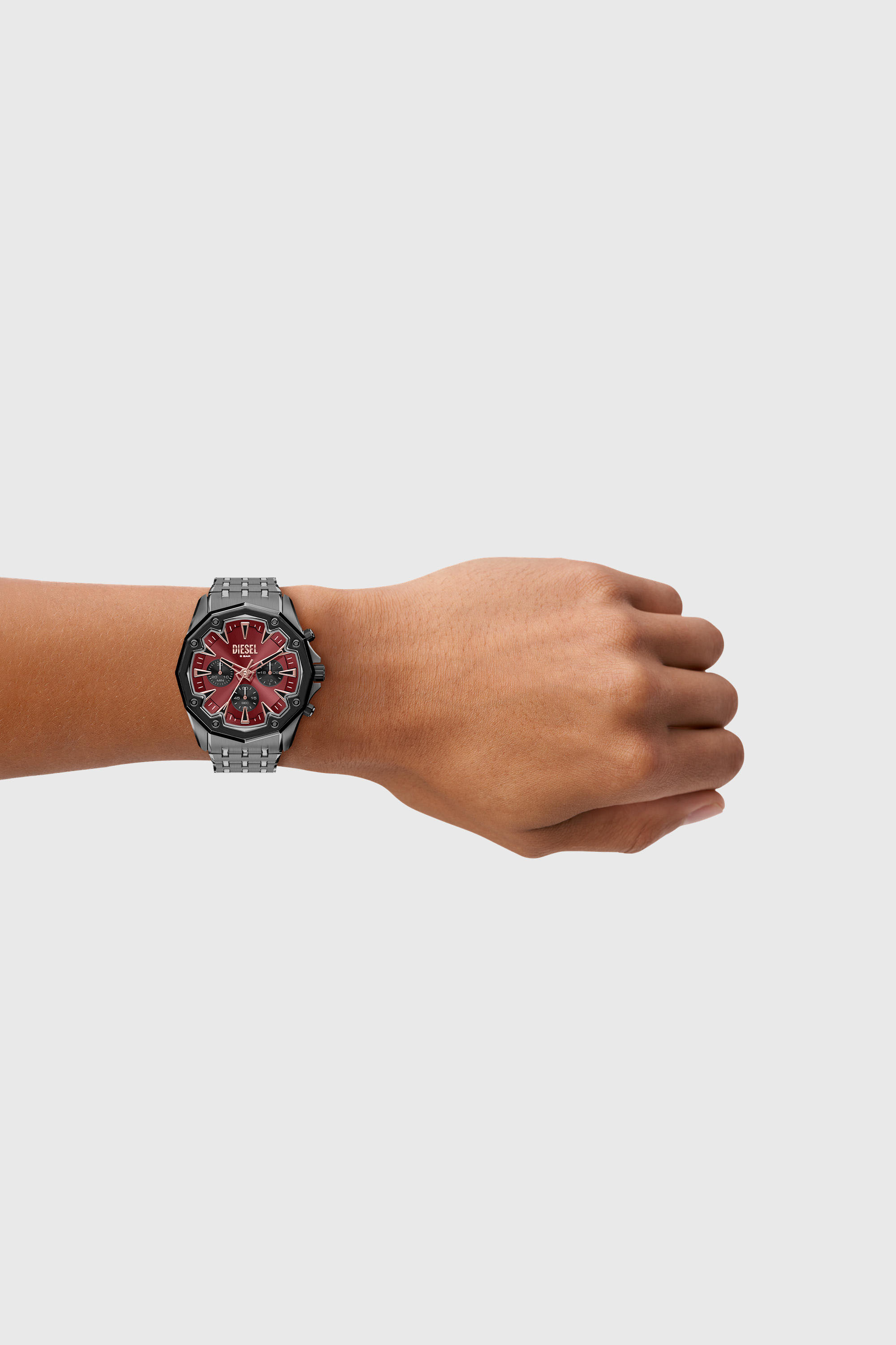 Diesel - DZ4715 WATCH, Man's Stinger gunmetal stainless steel watch in Dark grey - 5