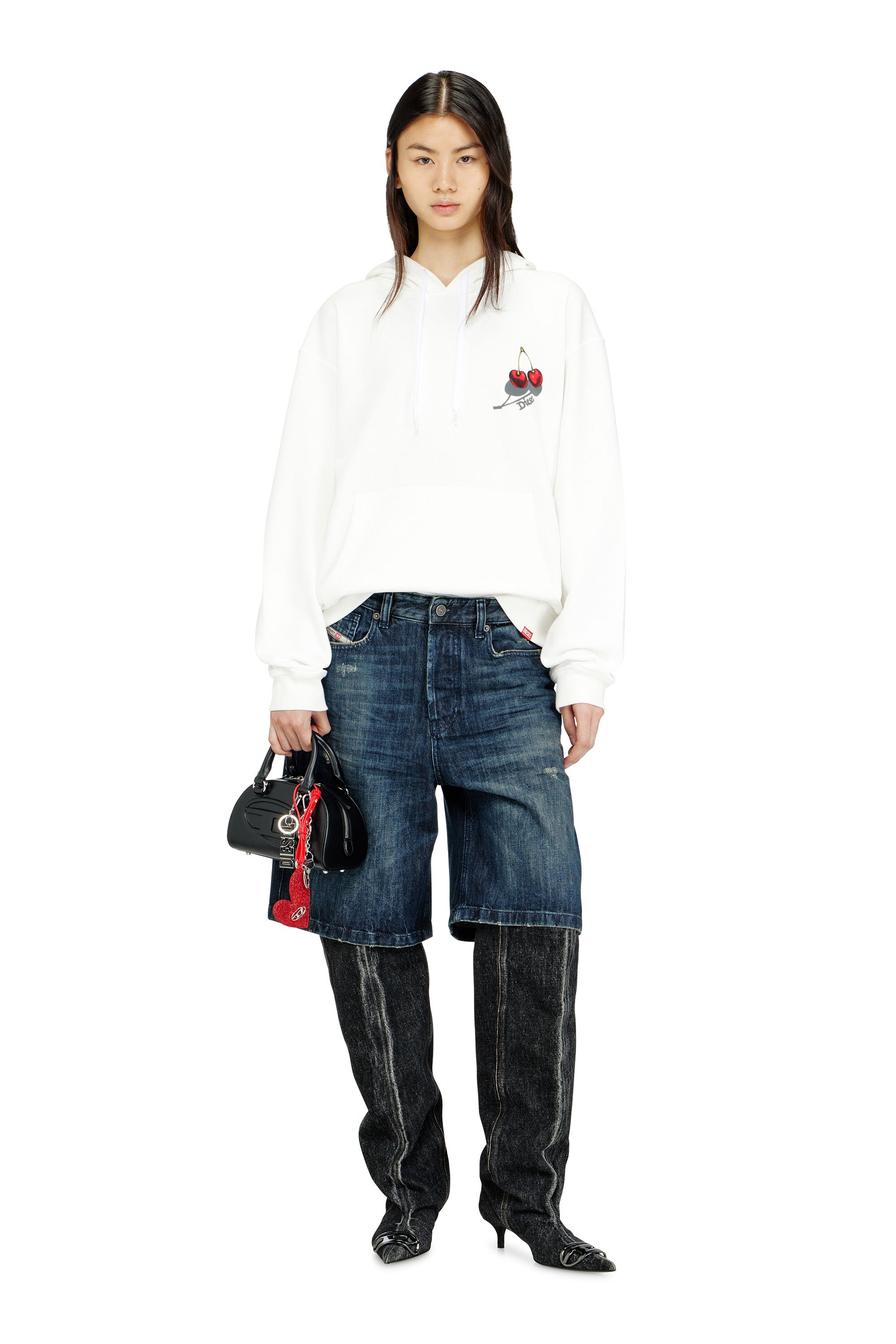 Diesel - SV-S-NORM-HOOD-CHER, Unisex's Hoodie in cotton with cherry graphic in White - 4