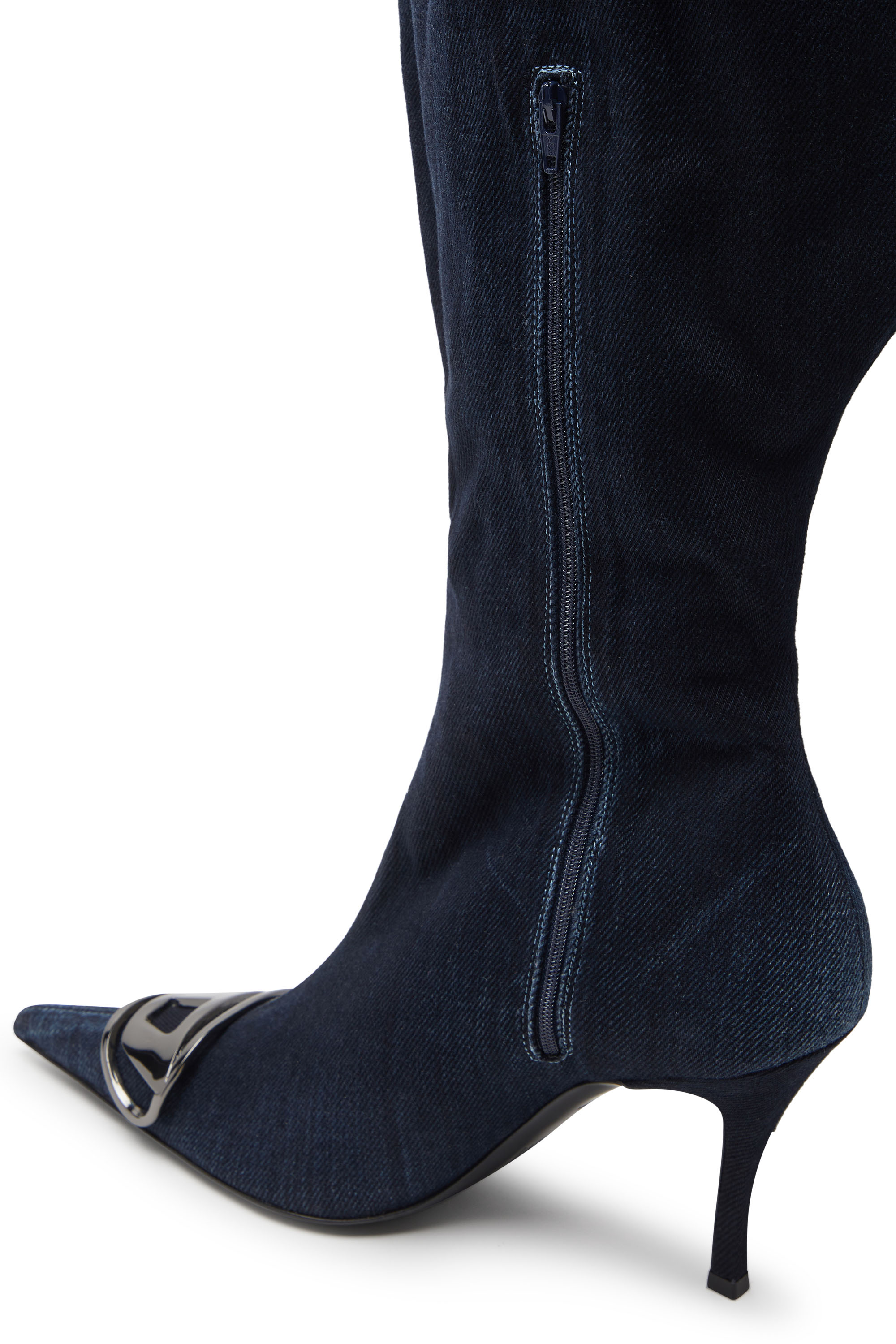 D-VENUS KB LARGE, Dark Blue Diesel - D-VENUS KB LARGE, Woman's D-Venus-Wide knee-high boots in denim in Dark Blue - 5