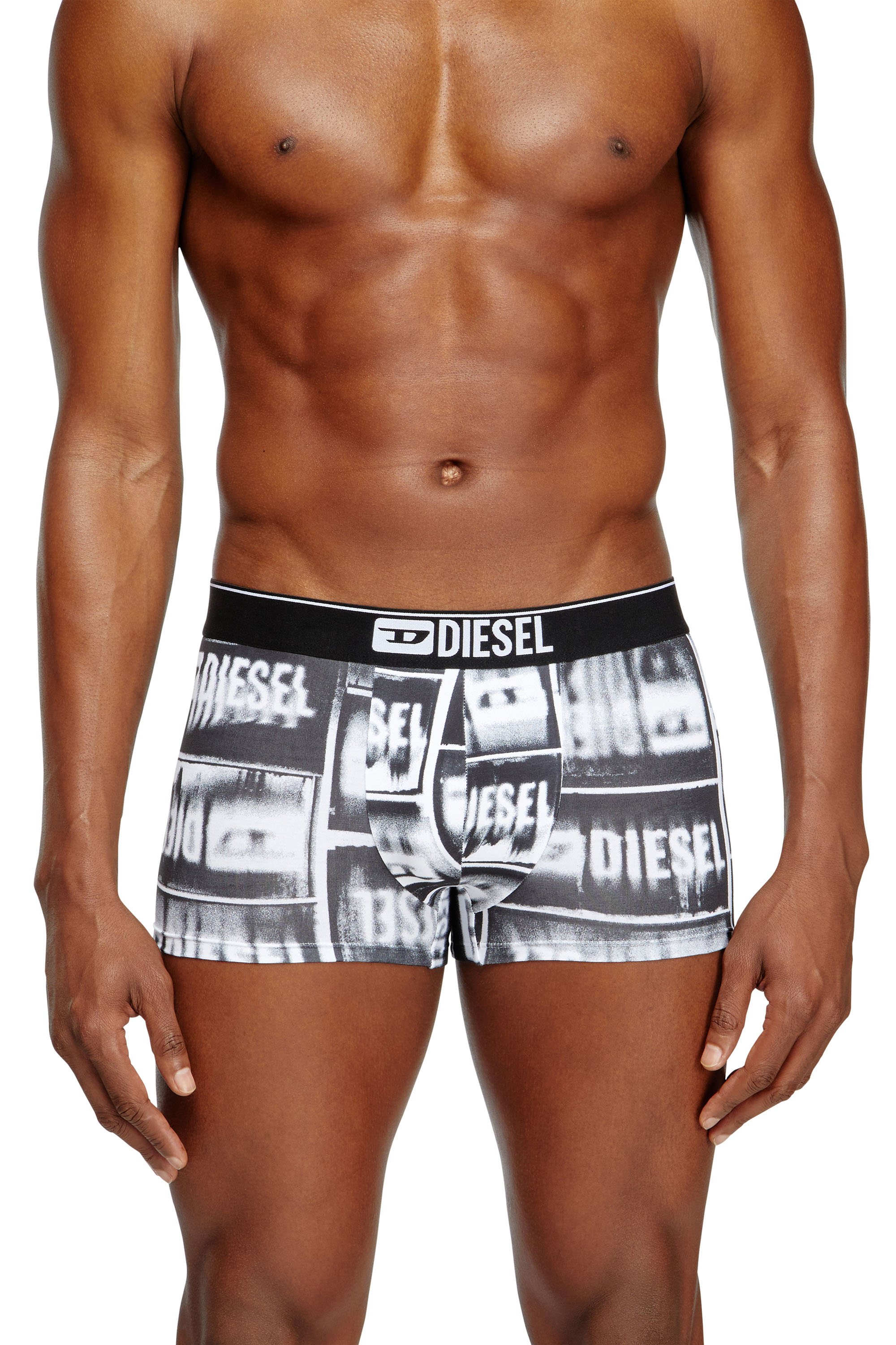 Diesel - DAMIEN-D-BOX-3PACK, Man's 3-pack boxer briefs in stretch cotton in White/Black - 2