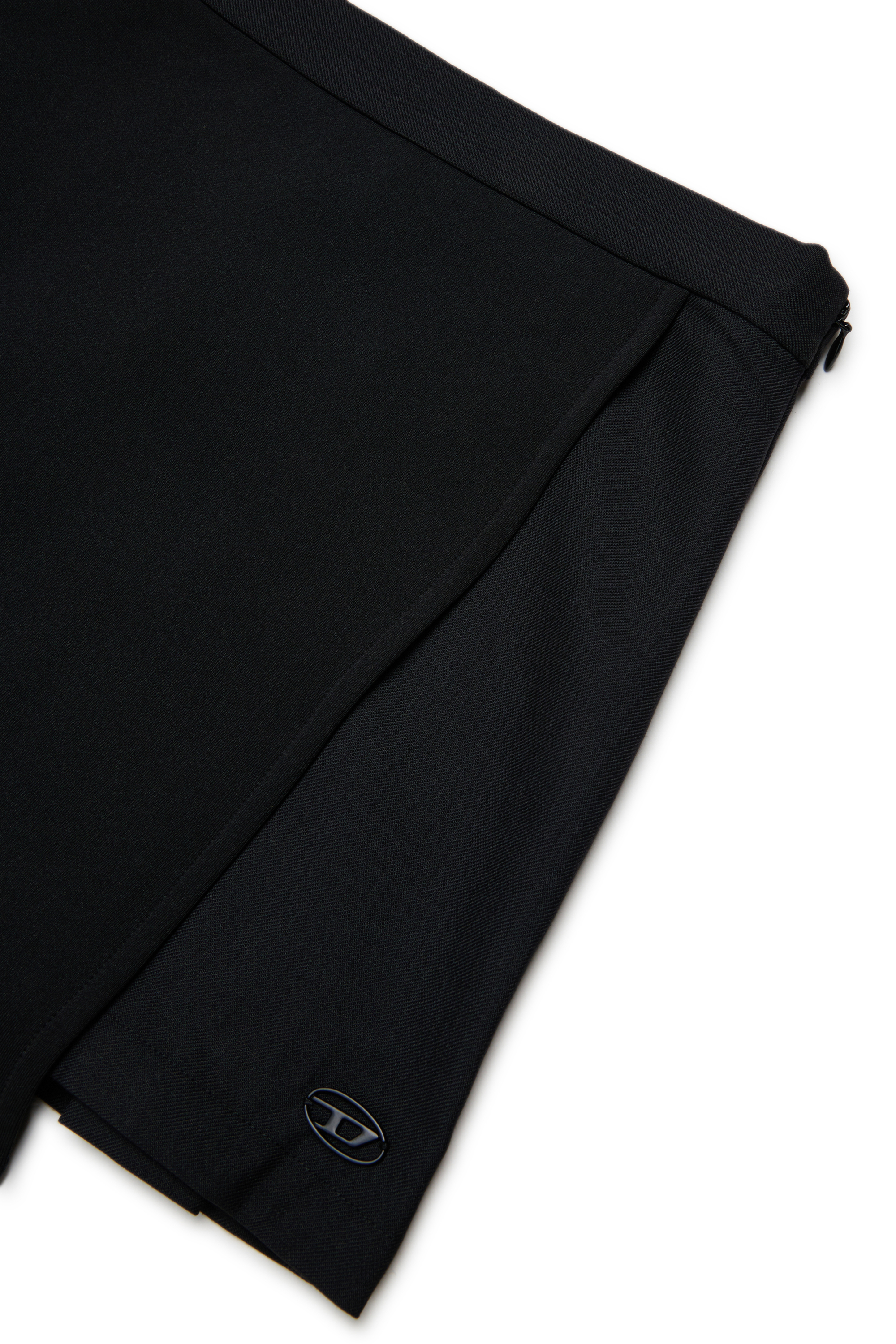 Diesel - GREBY, Woman's Wrap-effect mini skirt with pleated back in Black - 3