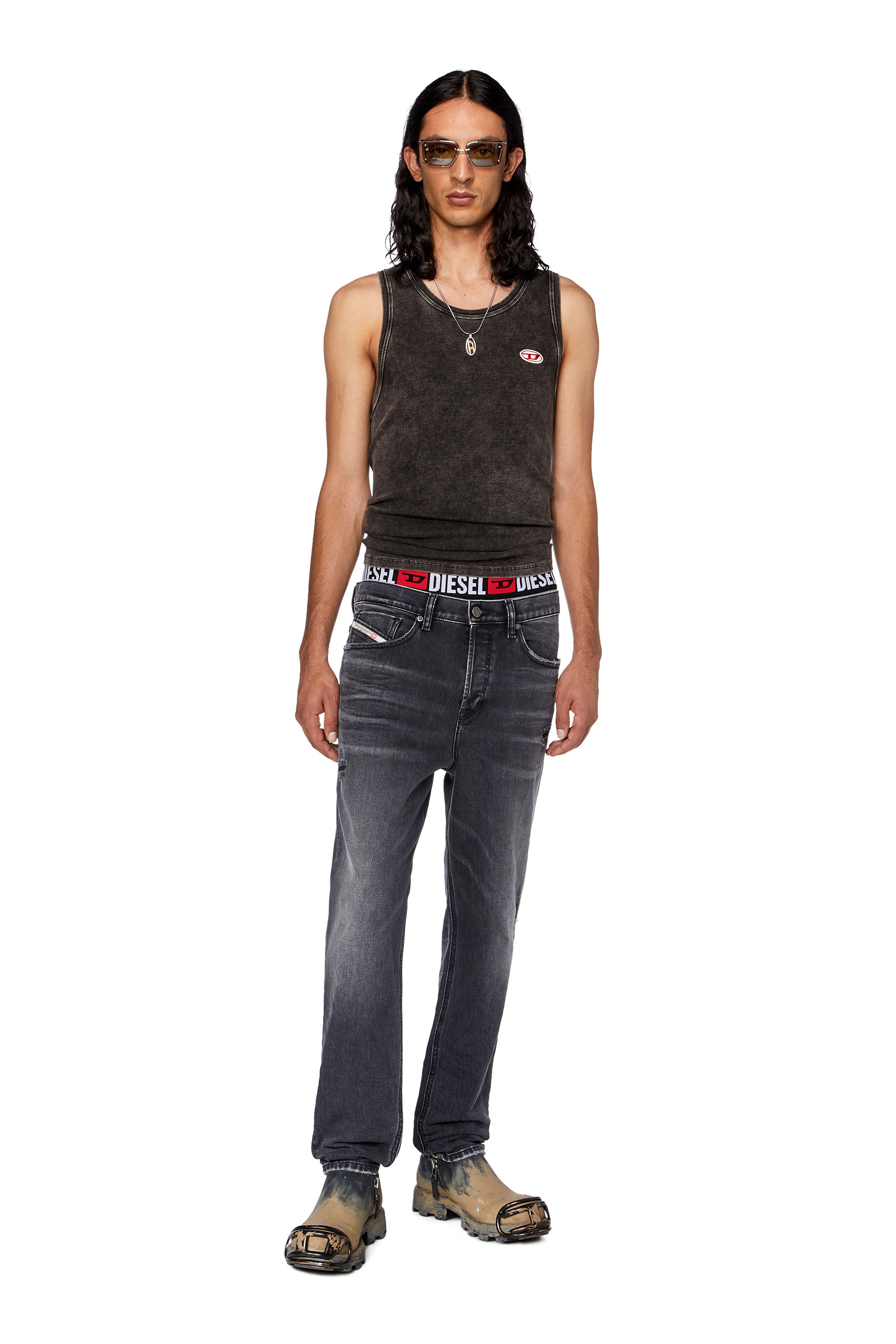 Diesel - Tapered Jeans 2005 D-Fining 09G19, Black/Dark grey - Image 4