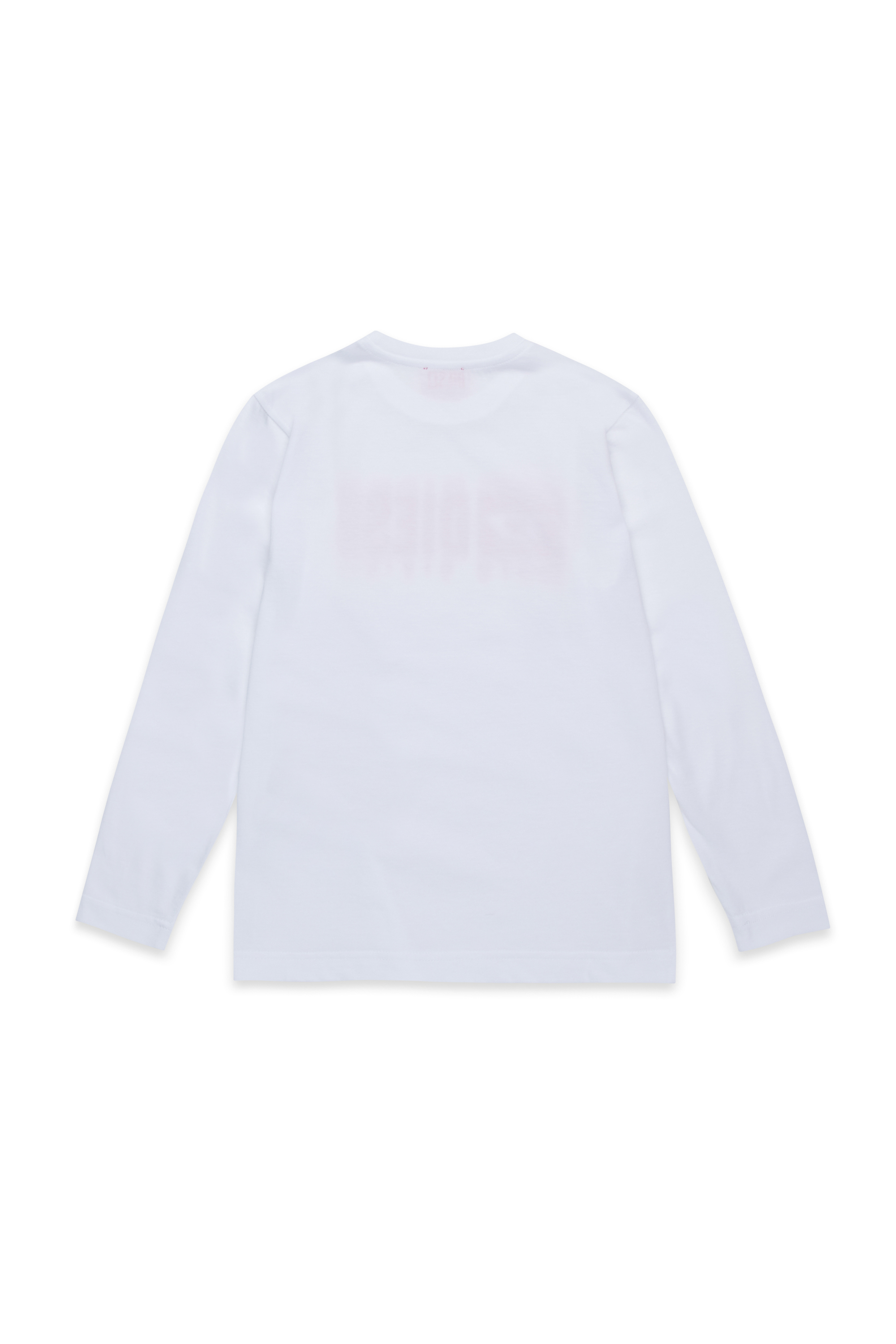 Diesel - TDIEGORL6LS, Man's Long sleeved T-shirt with smudged logo in White - 2