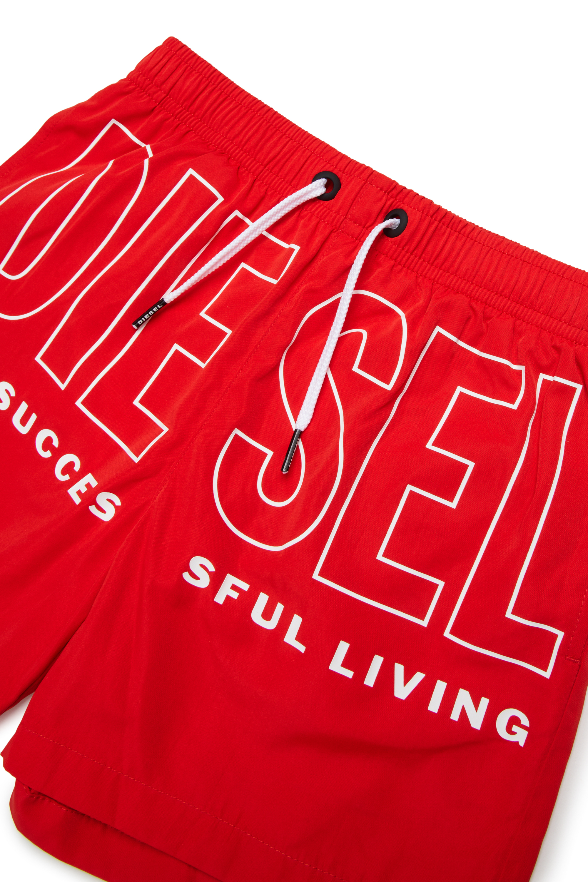 Diesel - MIDIT, Man's Swim shorts with maxi logo in Red - 3