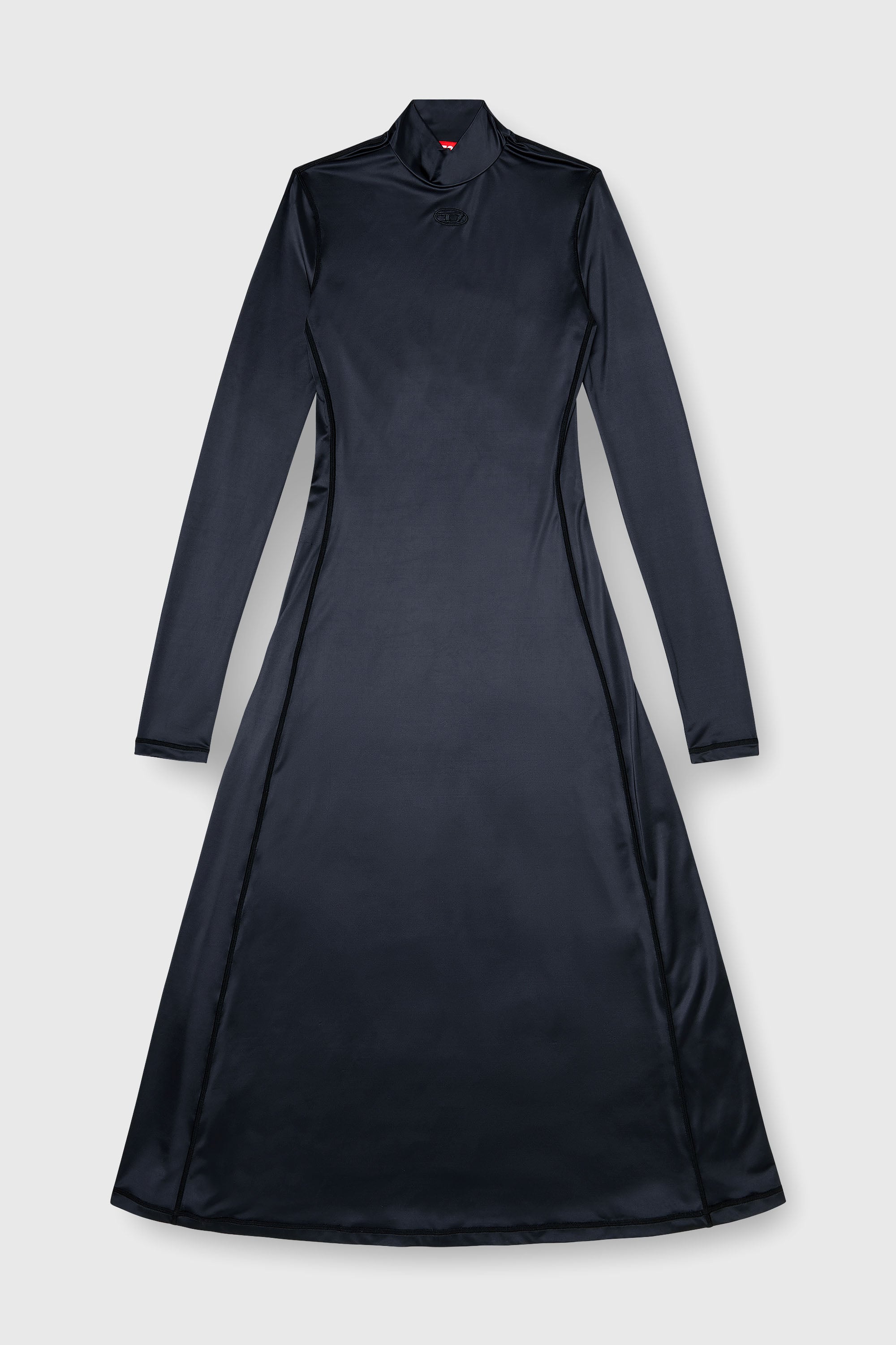 Diesel - D-UNGO, Woman's Fluid midi dress with turtle neck in Black - 1