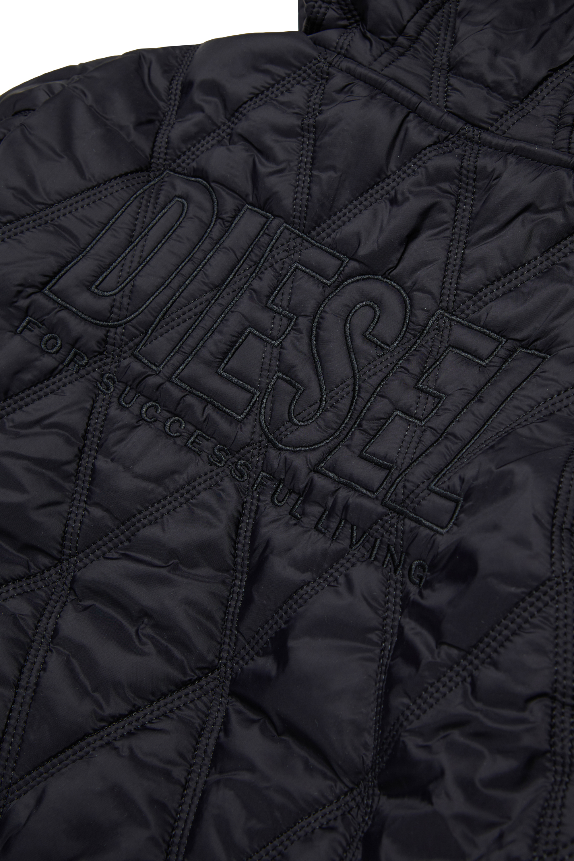 Diesel - JFOSSIRLS, Unisex's Light hooded quilted jacket in Black - 4