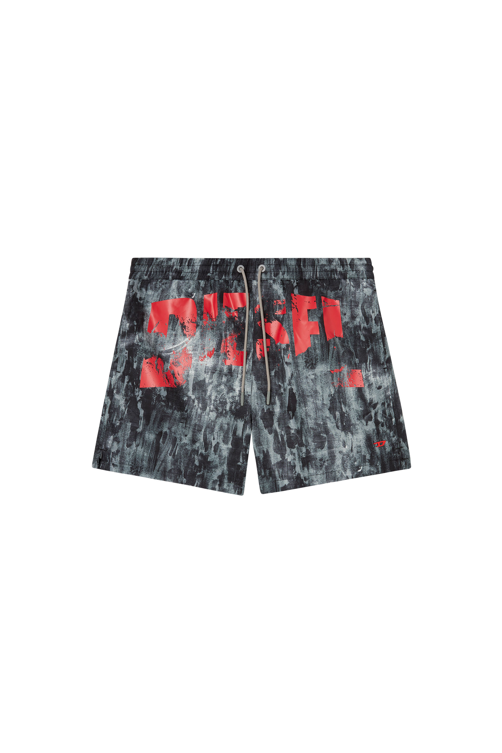 Diesel - RIO-41-D-POP, Man's Mid-length swim shorts with graphic print in Black - 4