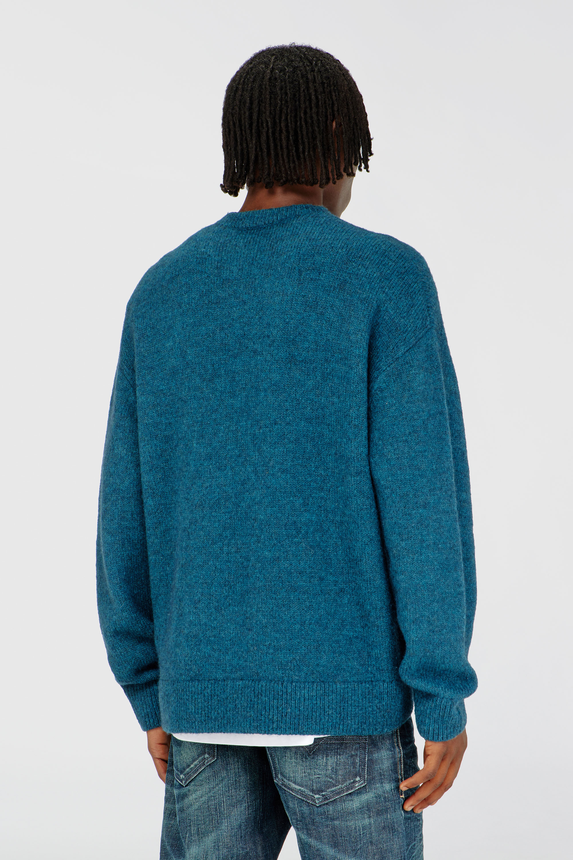 Diesel - K-AREESO, Man's Jumper in wool and alpaca blend in Water Green - 4