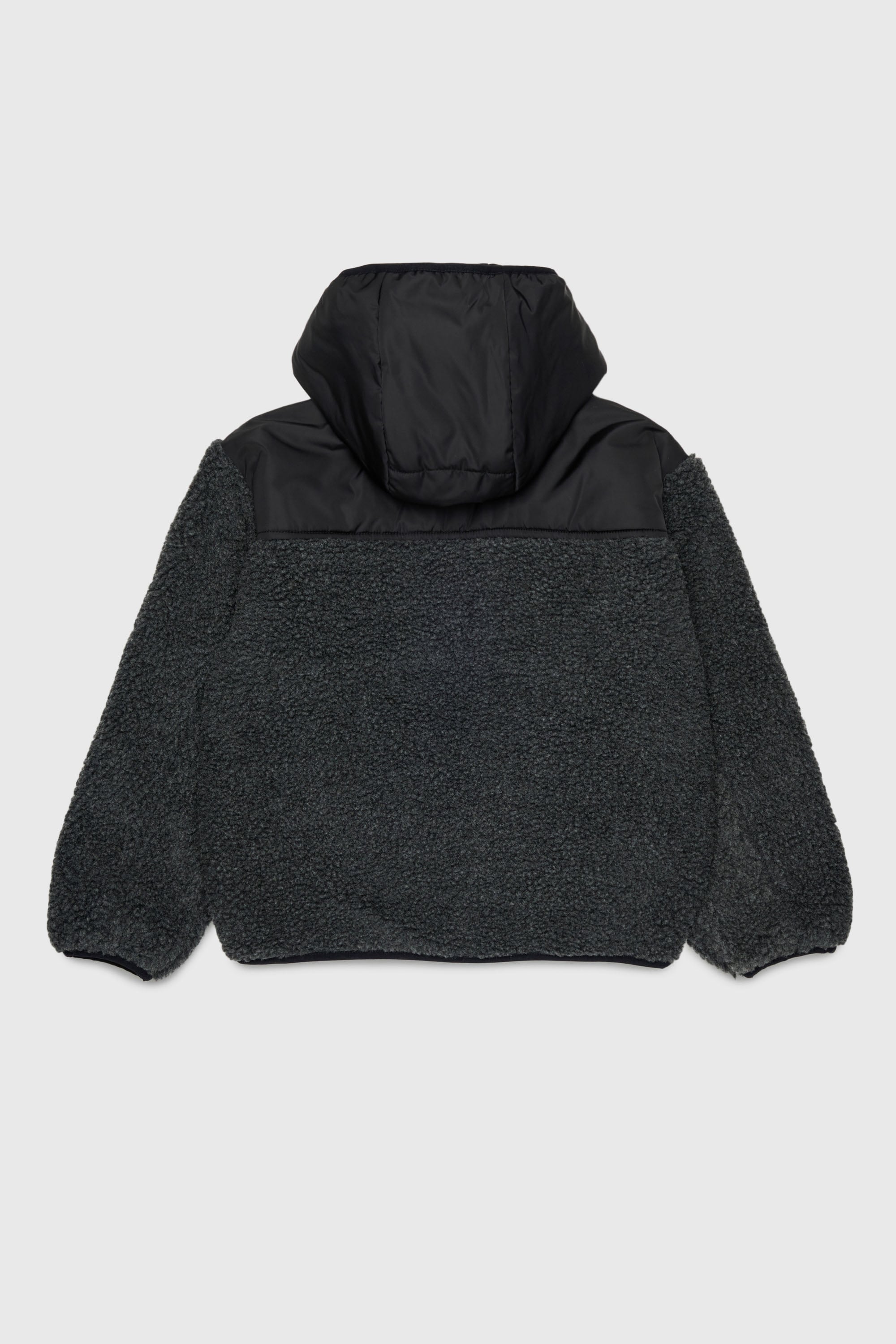 Diesel - JSHEAR, Man's Hooded jacket in nylon and teddy fleece in Black - 2