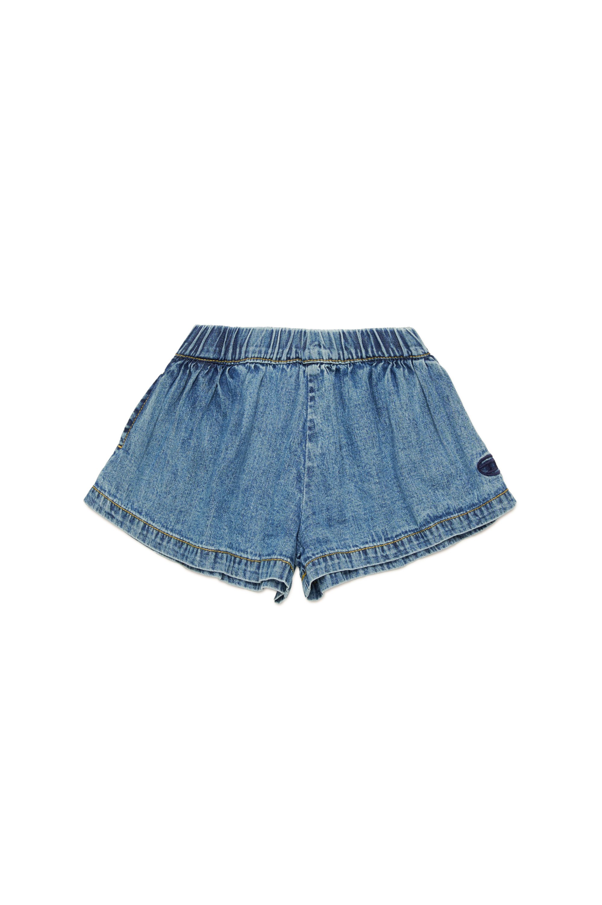 Diesel - PIXIB, Woman's Denim shorts with Oval D embroidery in Medium blue - 1