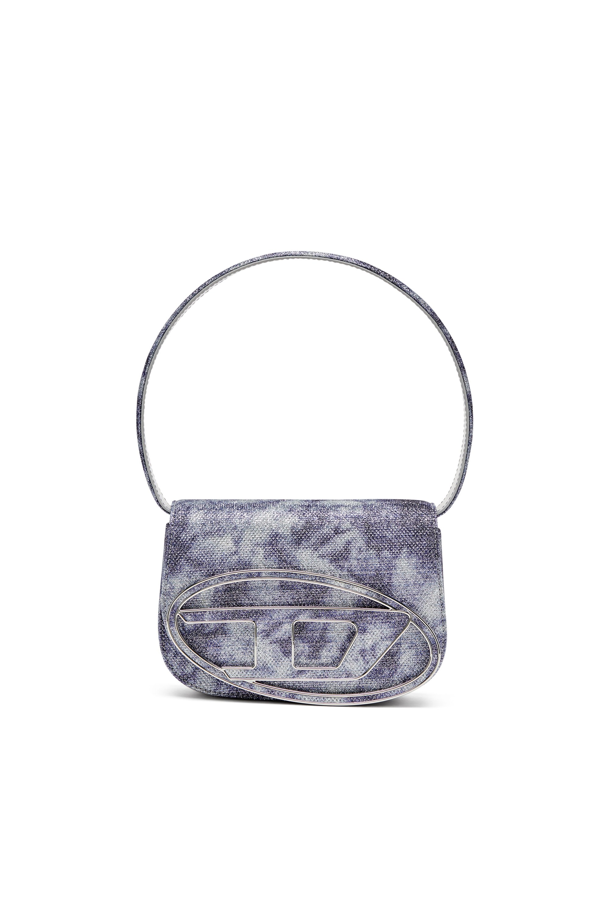 Diesel - 1DR, Woman's Iconic shoulder bag in shimmer fabric in Blue - 1