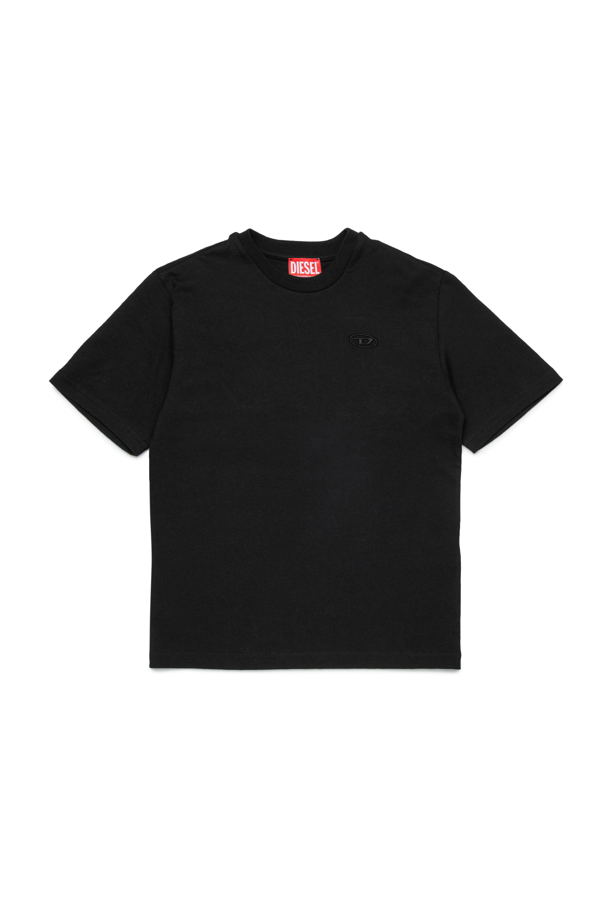 Diesel - TBOGGYMEGOVALD OVER, Man's T-shirt with mega Oval D embroidery in Black - 1