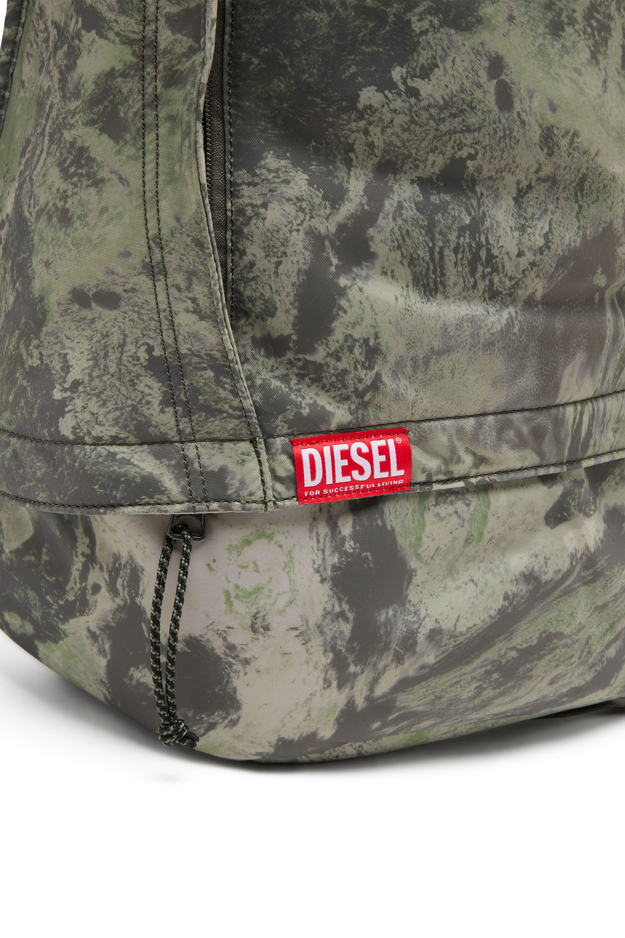 Diesel - RAVE BACKPACK X, Man's Rave Backpack X - Backpack in recycled earth-print fabric in Grey/Blue - 6