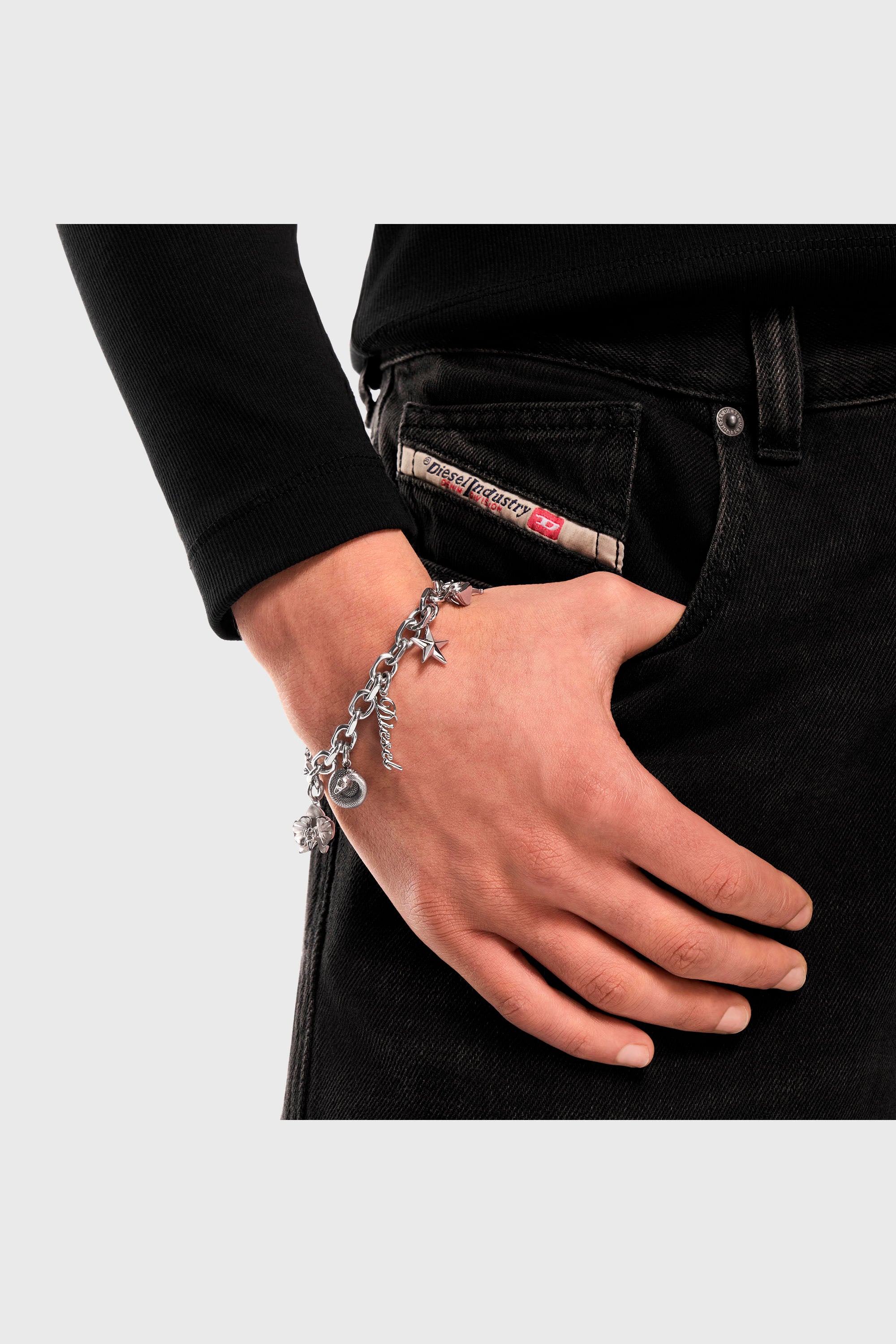 Diesel - DX1744040, Unisex's Stainless steel charm bracelet in Silver - 5