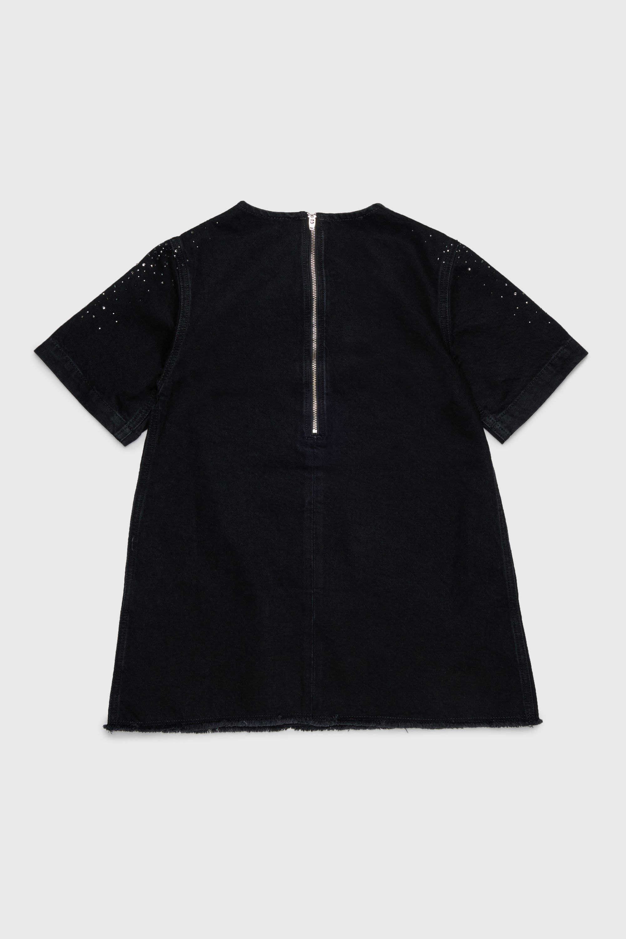 Diesel - DILBY, Woman's Rhinestone-embellished T-shirt dress in Black/Dark grey - 2