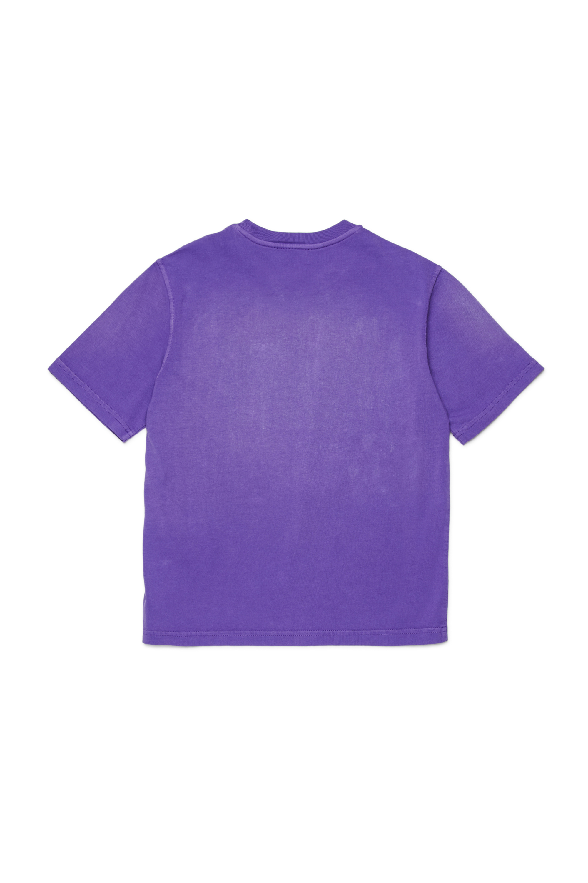 Diesel - TBERS OVER, Man's Cotton T-shirt with flocked Diesel graphic print in Violet - 2