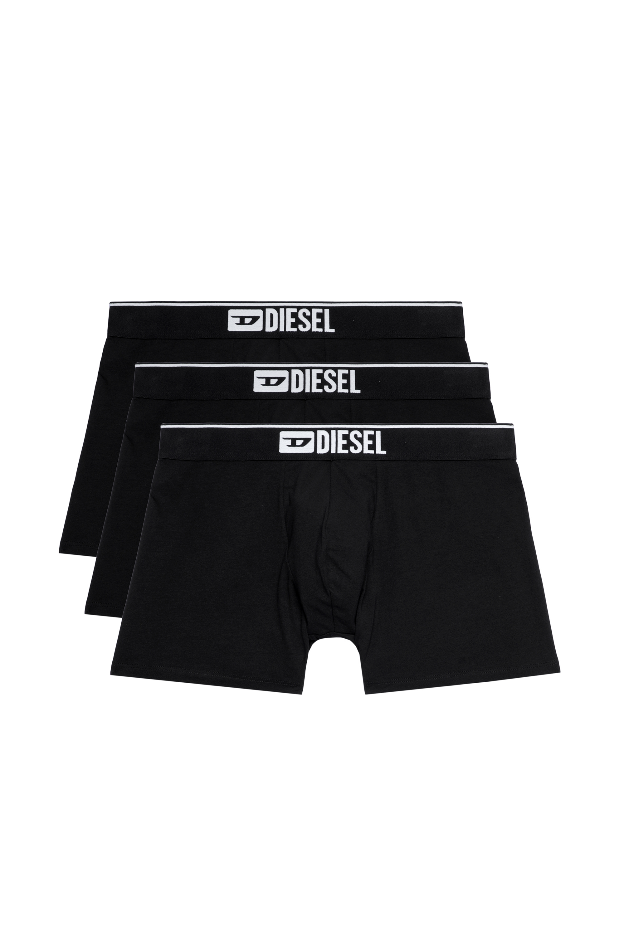 Diesel - UMBX-SEBASTIANTHREEPAC, Man's Three-pack of plain long boxer briefs in Black - 2