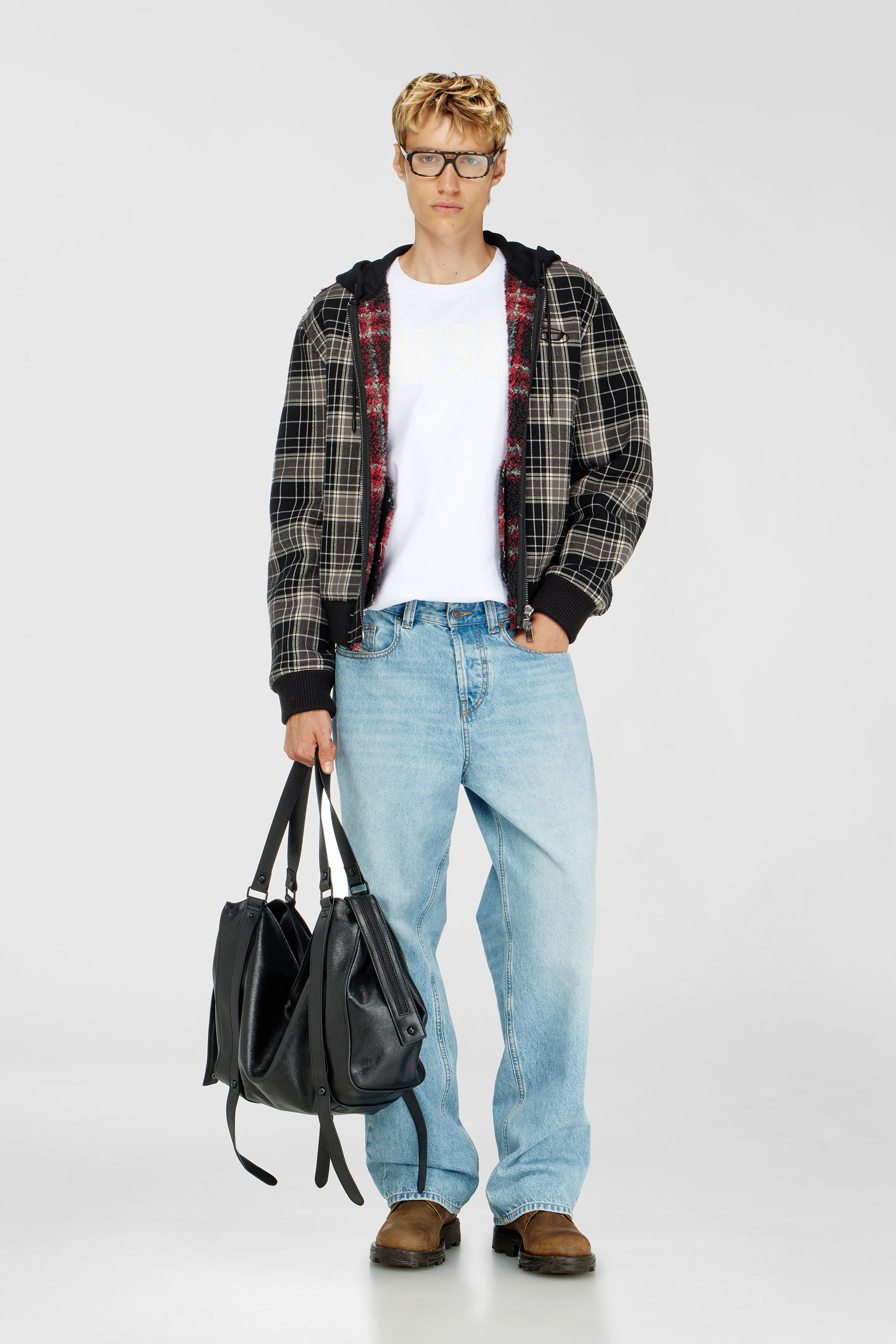 Diesel - T-JUST-APP-T92, Man's Cotton T-shirt with tonal Diesel logo print in White - 2
