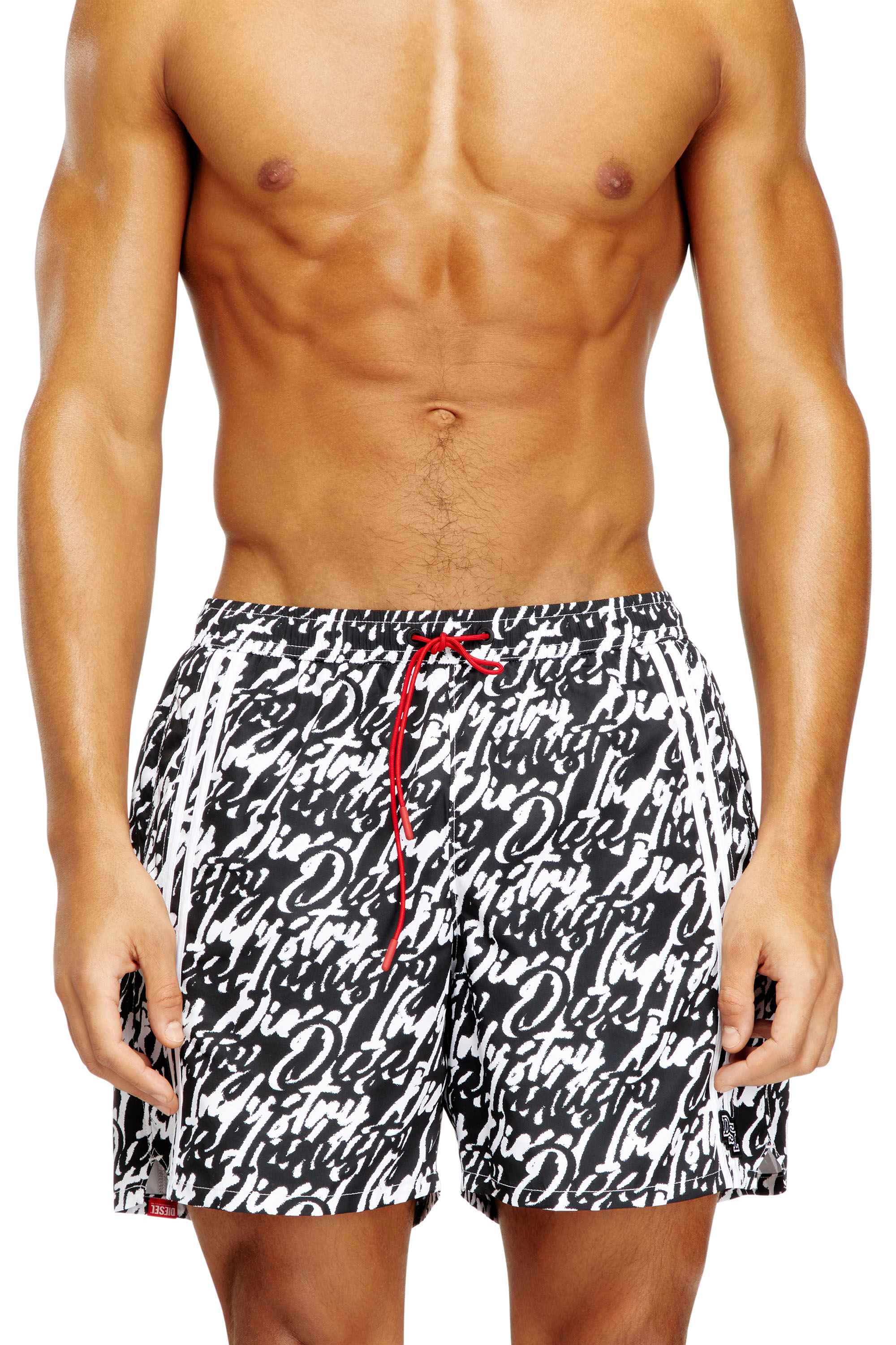 Diesel - SOCCER-41-D-POP, Man's Swim shorts with all-over logo print in null - 1