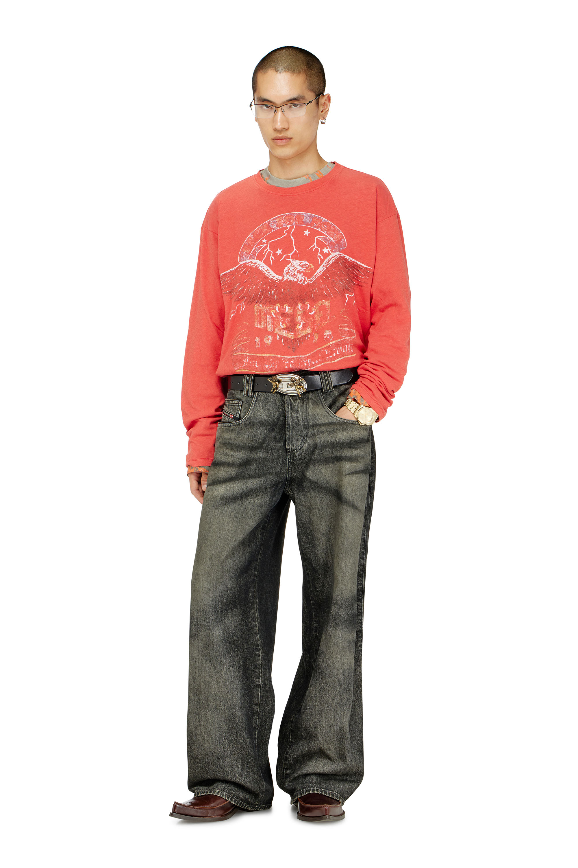 Diesel - T-GERI-LS, Man's Long-sleeve T-shirt with concert graphics in null - 1