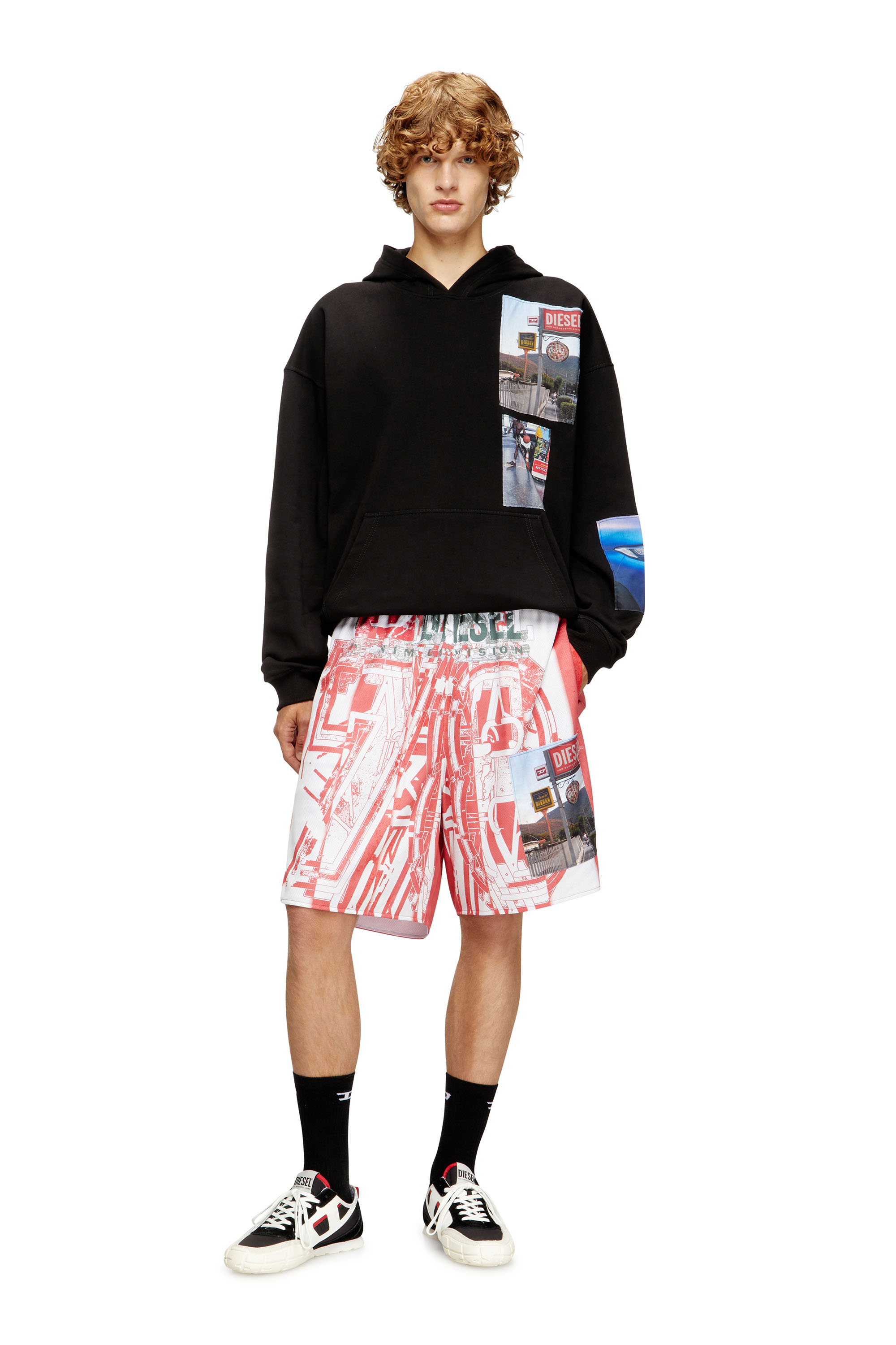 Diesel - S-BOXT-HOOD-T6, Man's Hoodie with logo photo patches in Black - 2