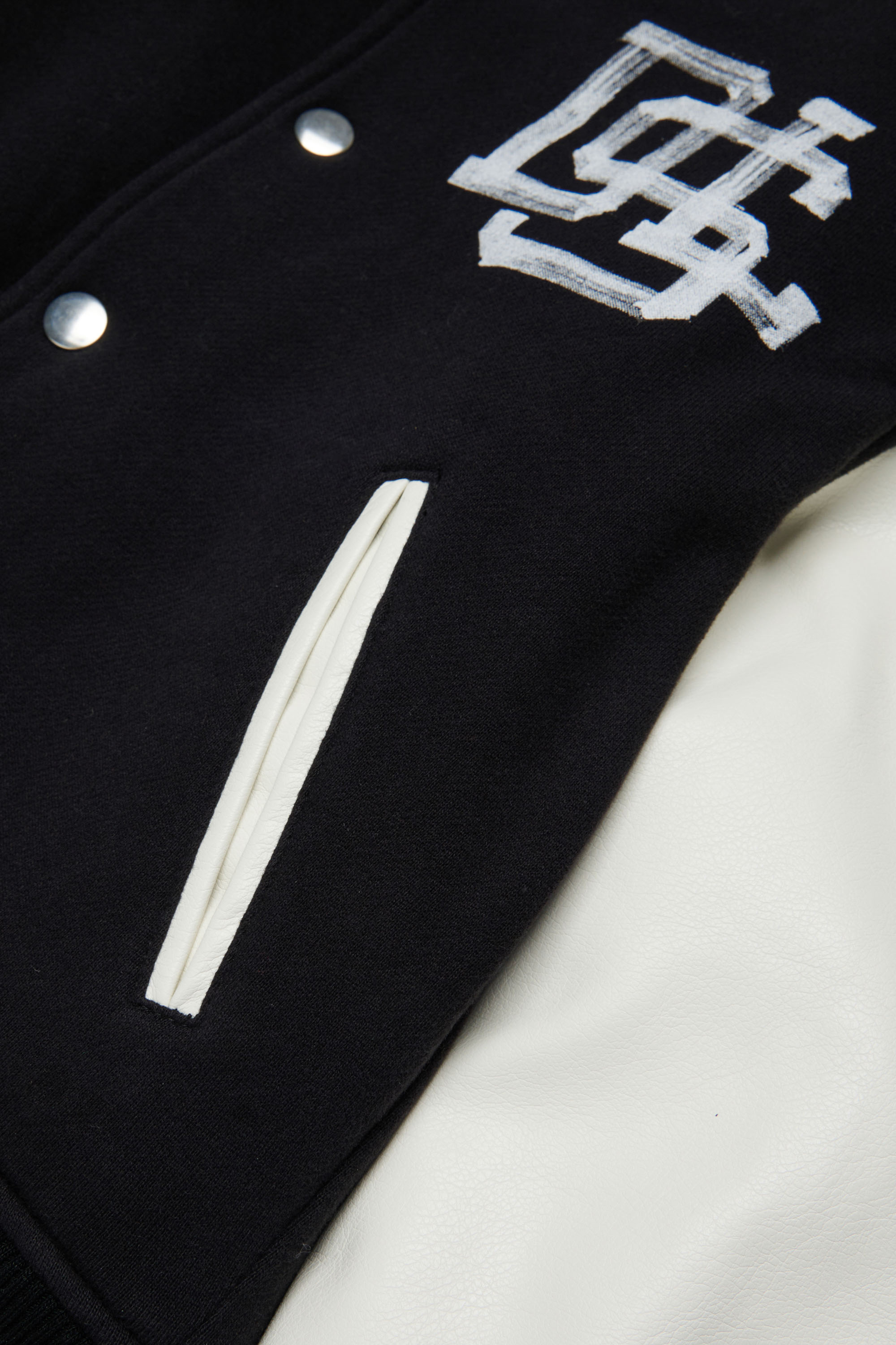 Diesel - JBAND, Man's Colour-block varsity jacket in Black - 4