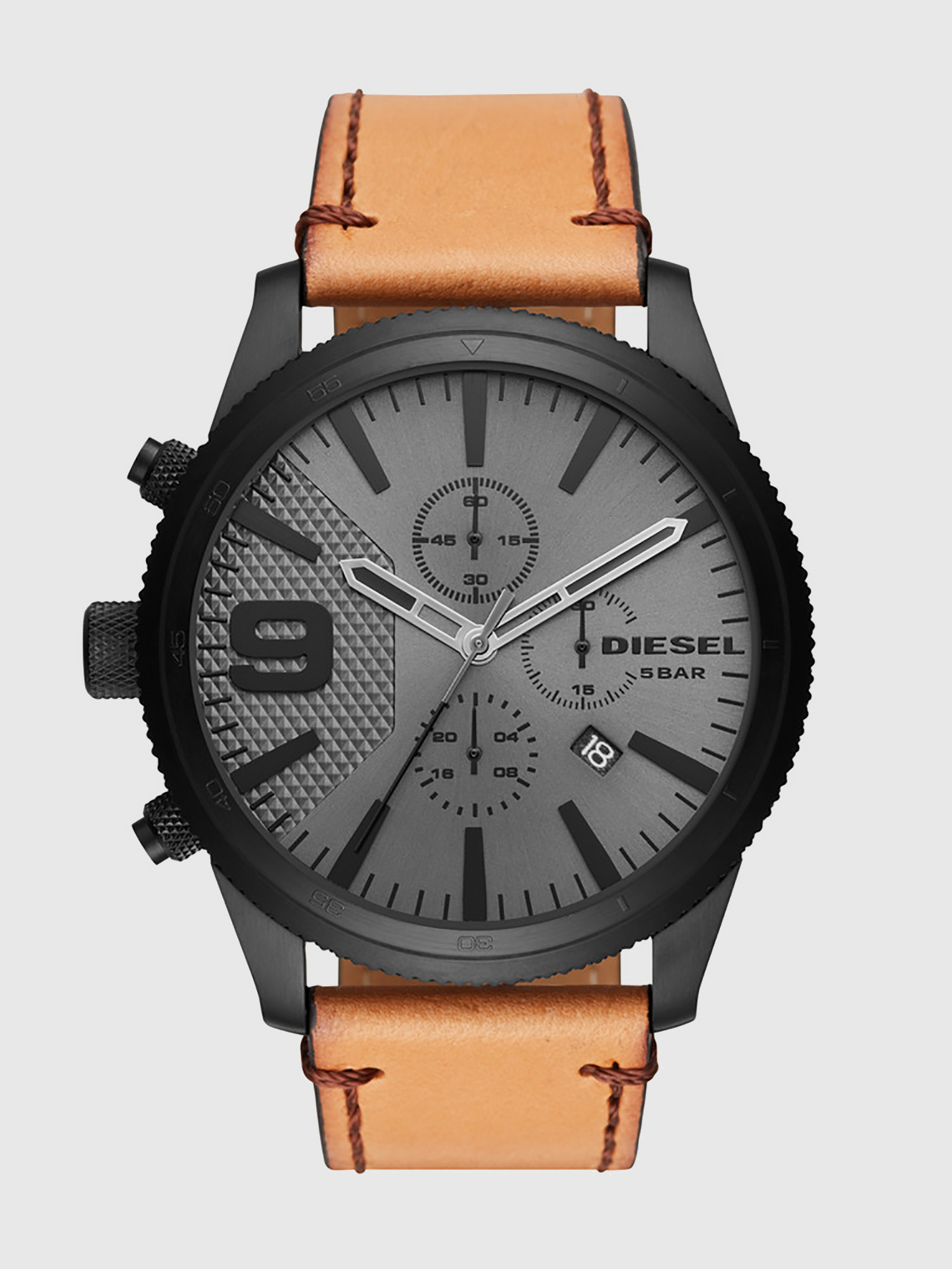 DZ4468 Man: Brown rotating topring watch, 50 mm | Diesel