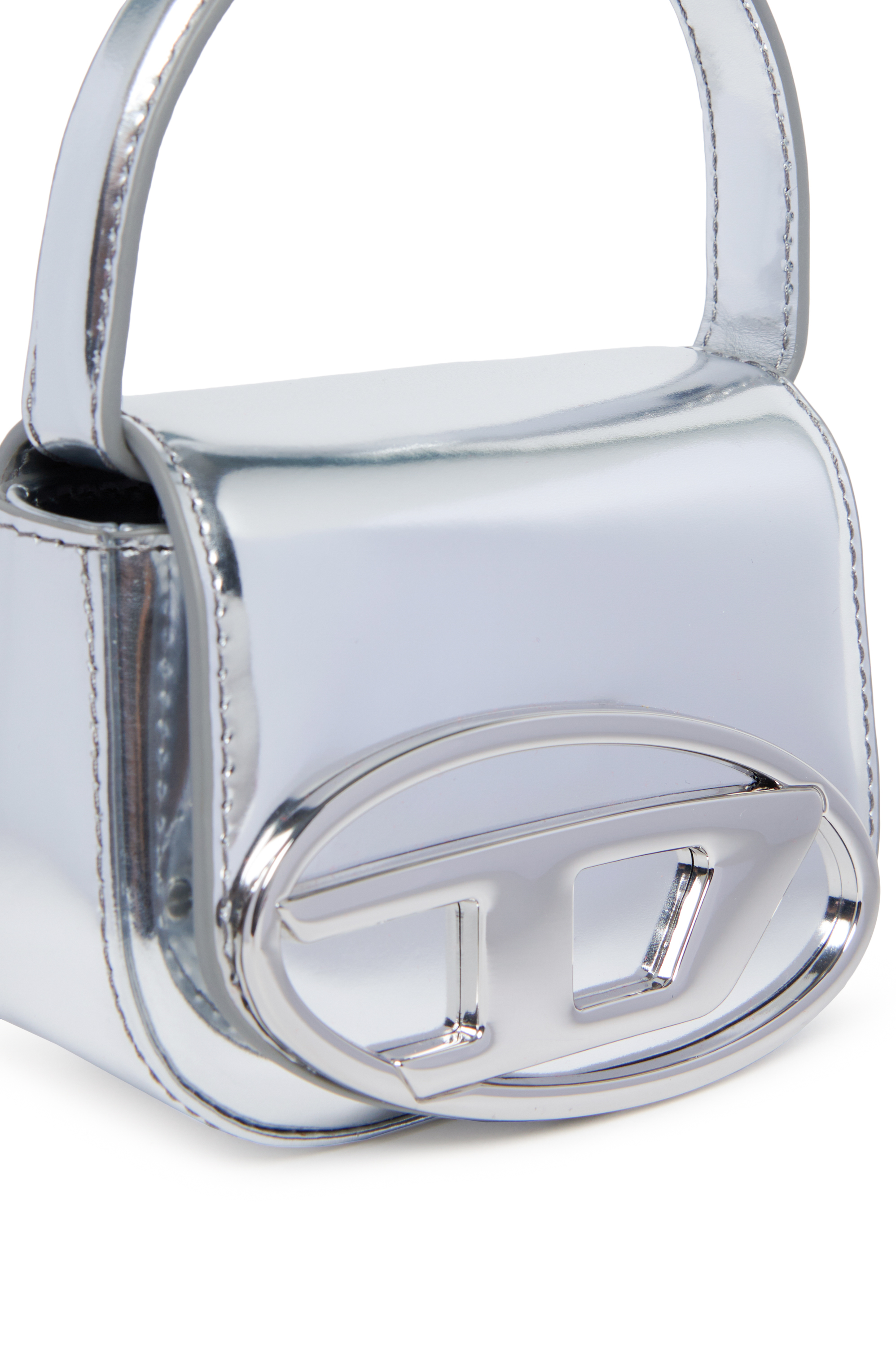 Diesel - 1DR XS, Woman's Iconic mini bag in metallic leather in Silver - 4