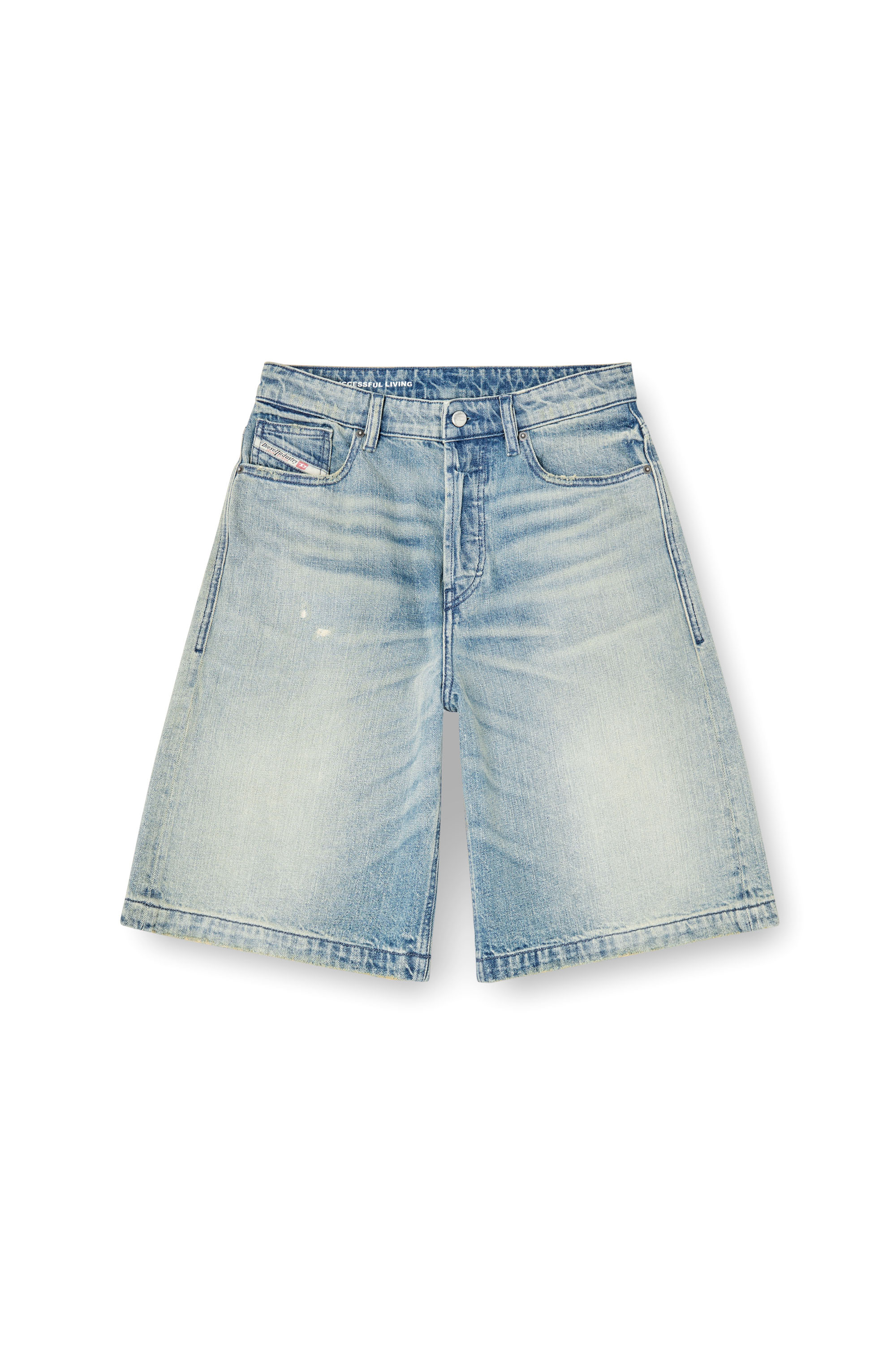 Diesel - DE-SIRE-SHORT, Woman's Shorts in worn-effect denim in Light Blue - 3
