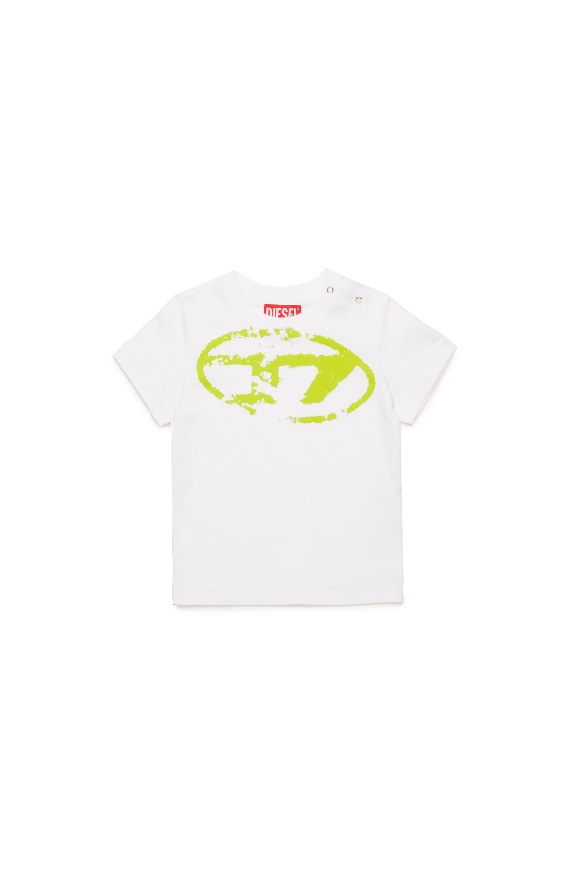 Diesel - TBOXTN14B, Unisex's T-shirt with distressed Oval D logo in White - 1