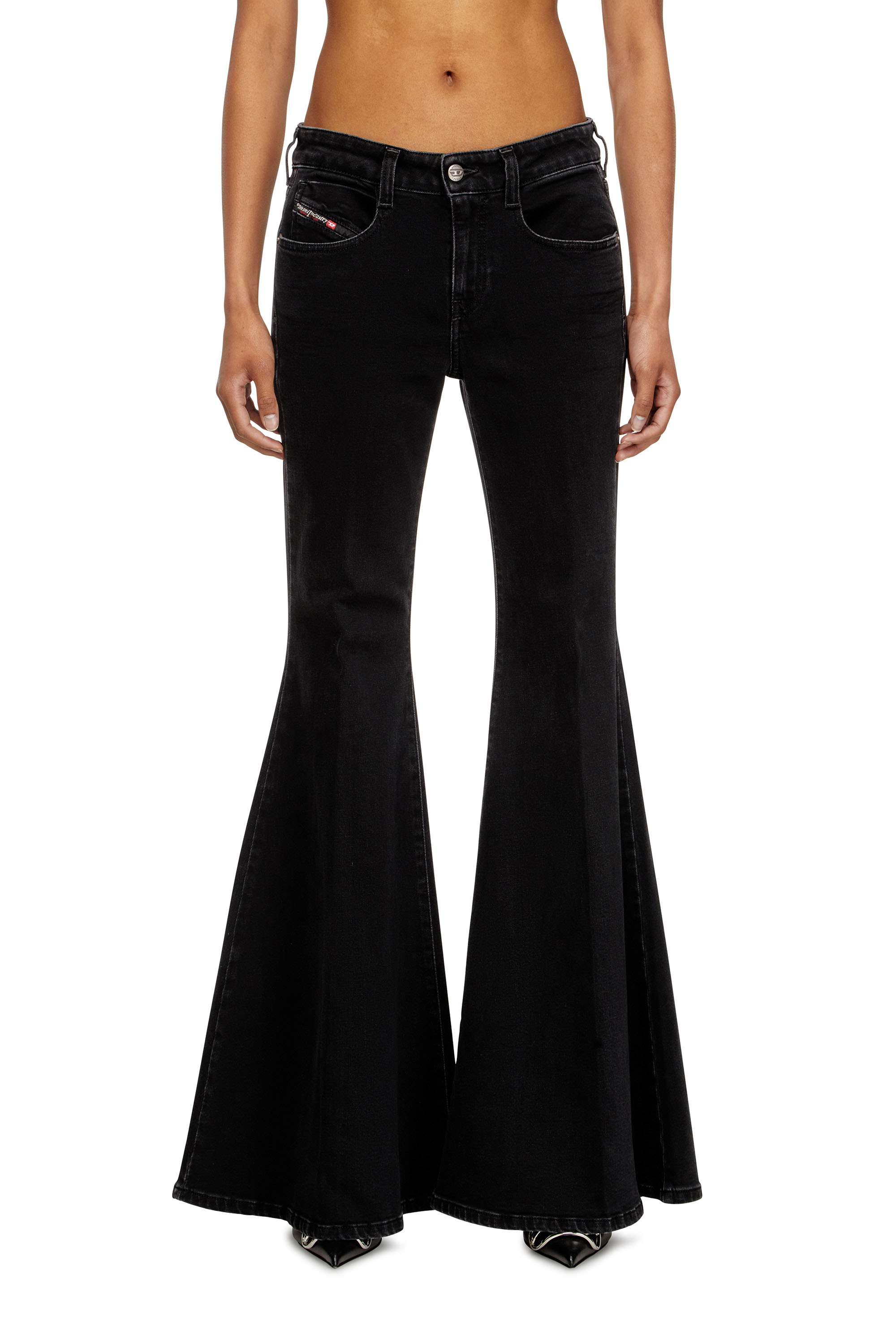 Diesel - Woman's Flare Jeans 1970 D-Bleess 09M69, Black/Dark grey - 2