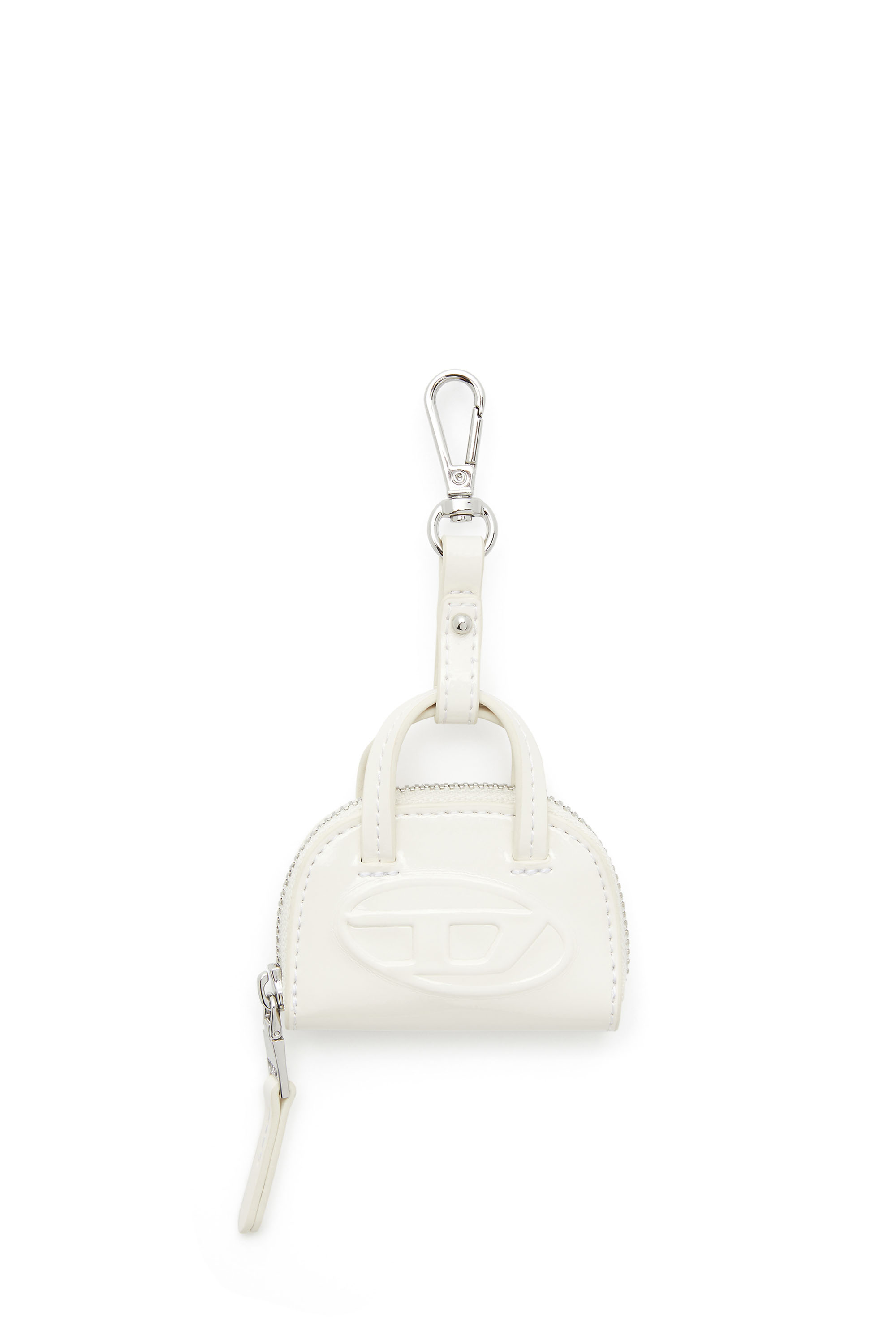 Diesel - 1DR DOME CHARMS, Woman's Bag charm in glossy, crinkled naplak in White - 1