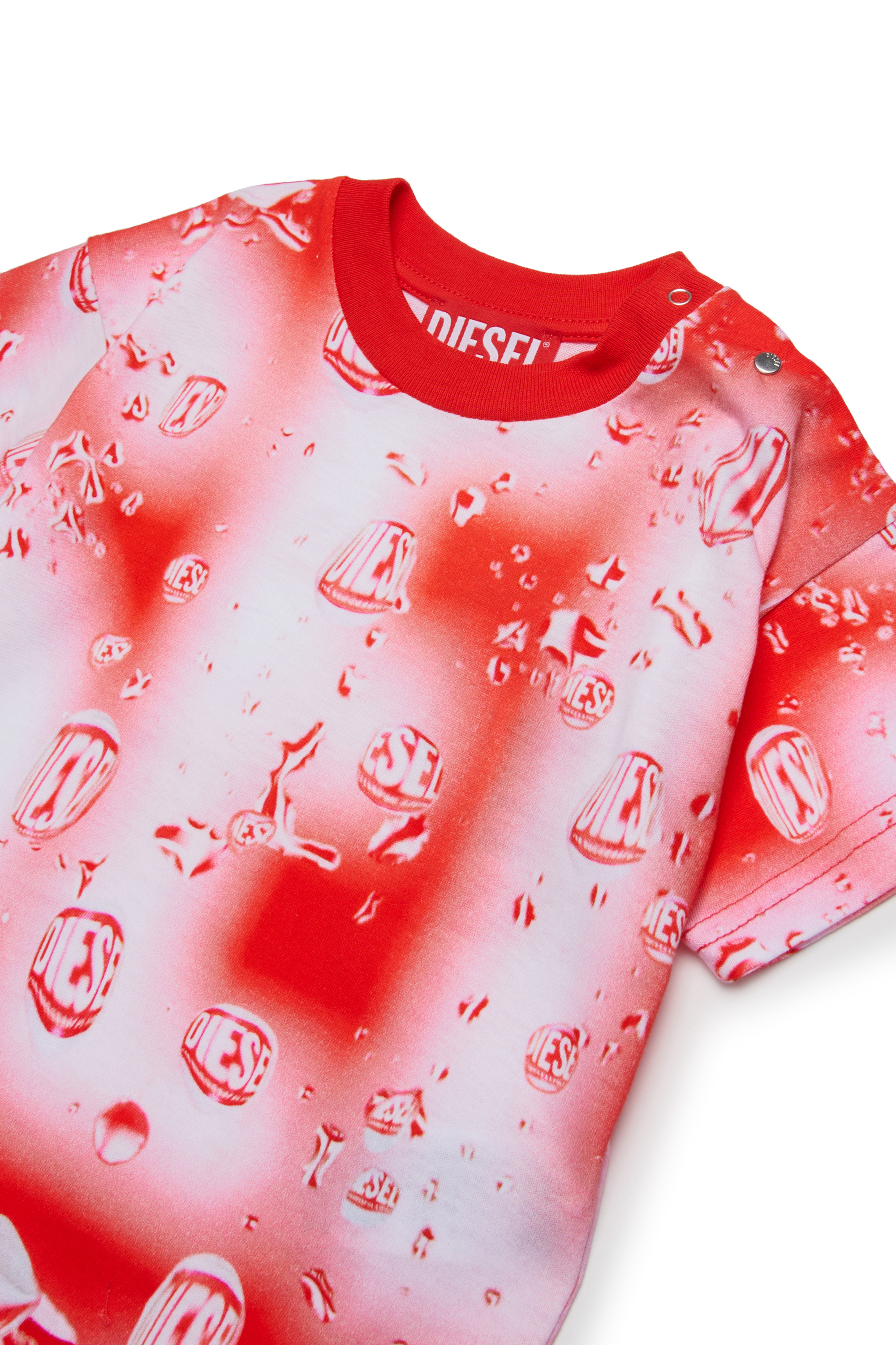 Diesel - TITLIB, Unisex's Cotton t-shirt with all-over print in Red - 3