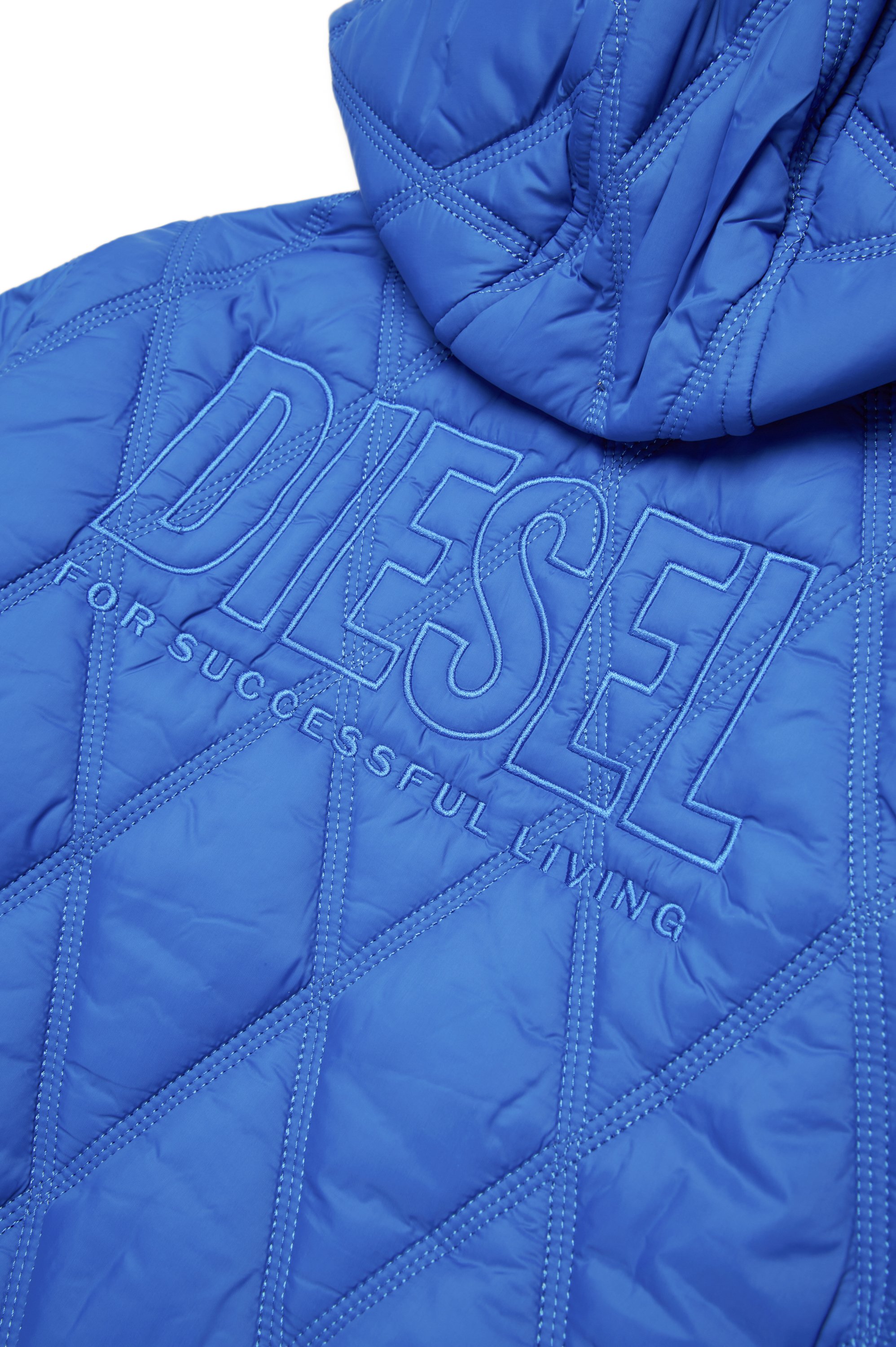 Diesel - JFOSSIRLS, Unisex's Light hooded quilted jacket in Blue - 4