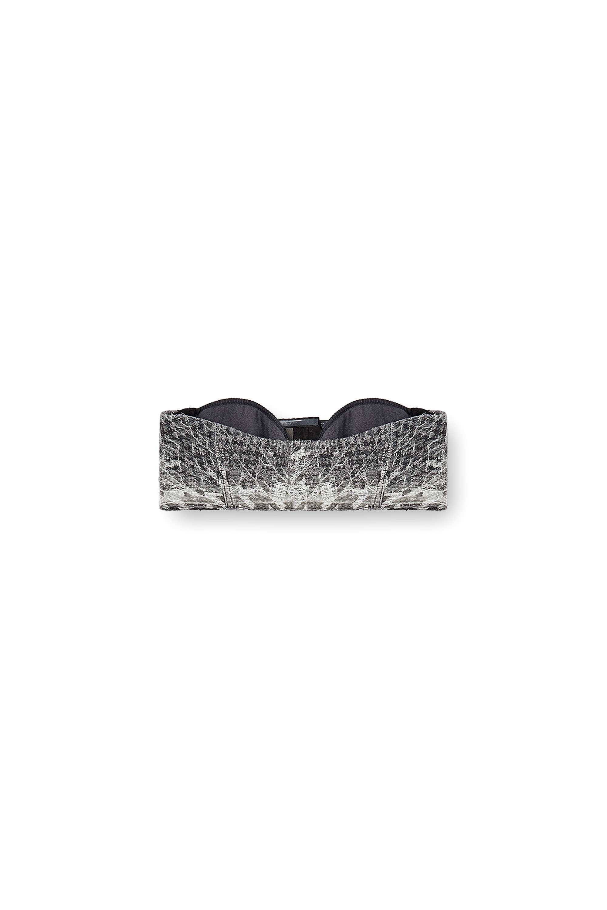 Diesel - DE-TOPPYS-FSH, Woman's Bralette in Prince of Wales jacquard denim in Black/White - 2