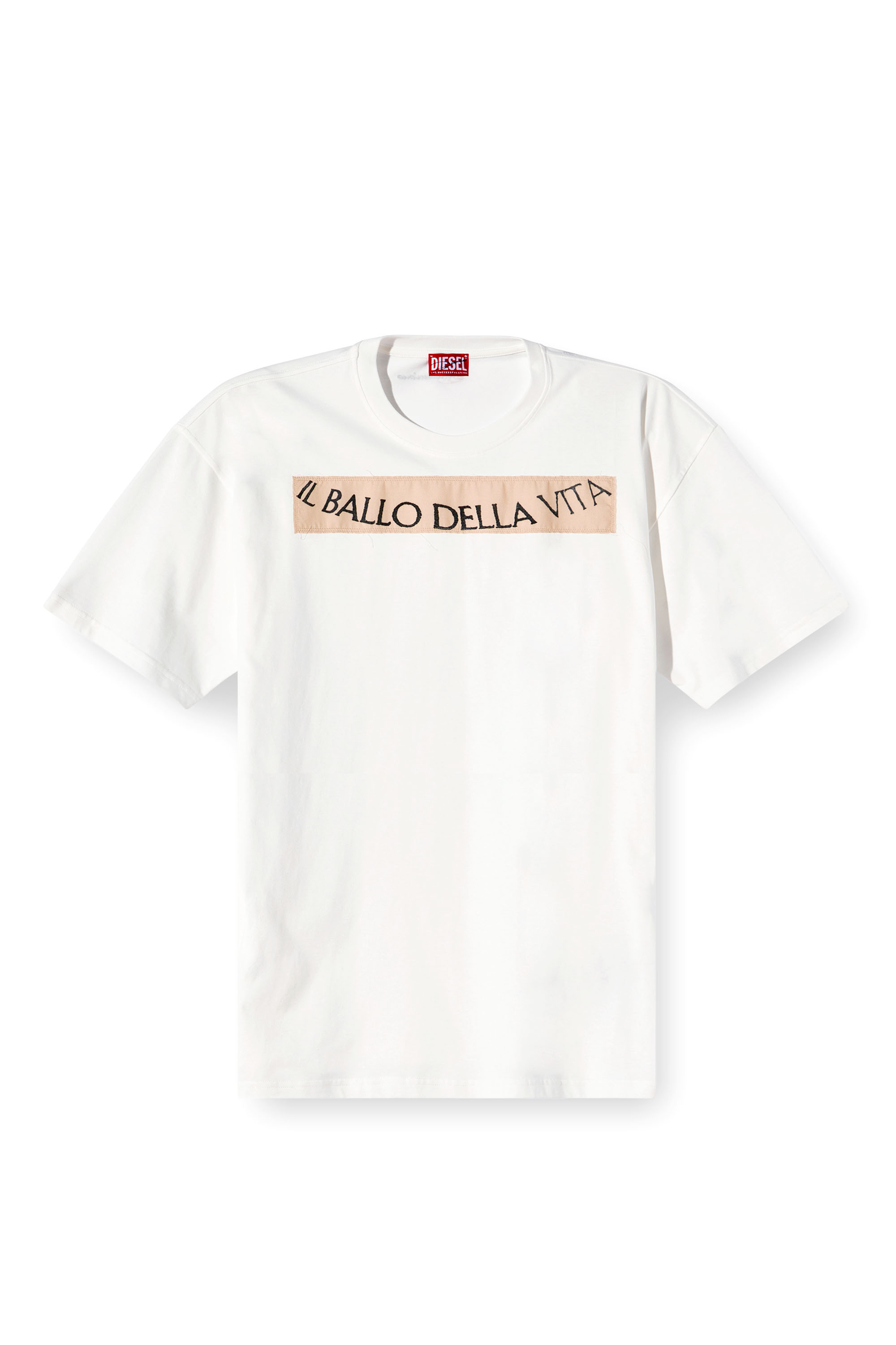 Diesel - T-BOXT-BALLO-DD, Unisex's T-shirt with tattoo patch in White - 3