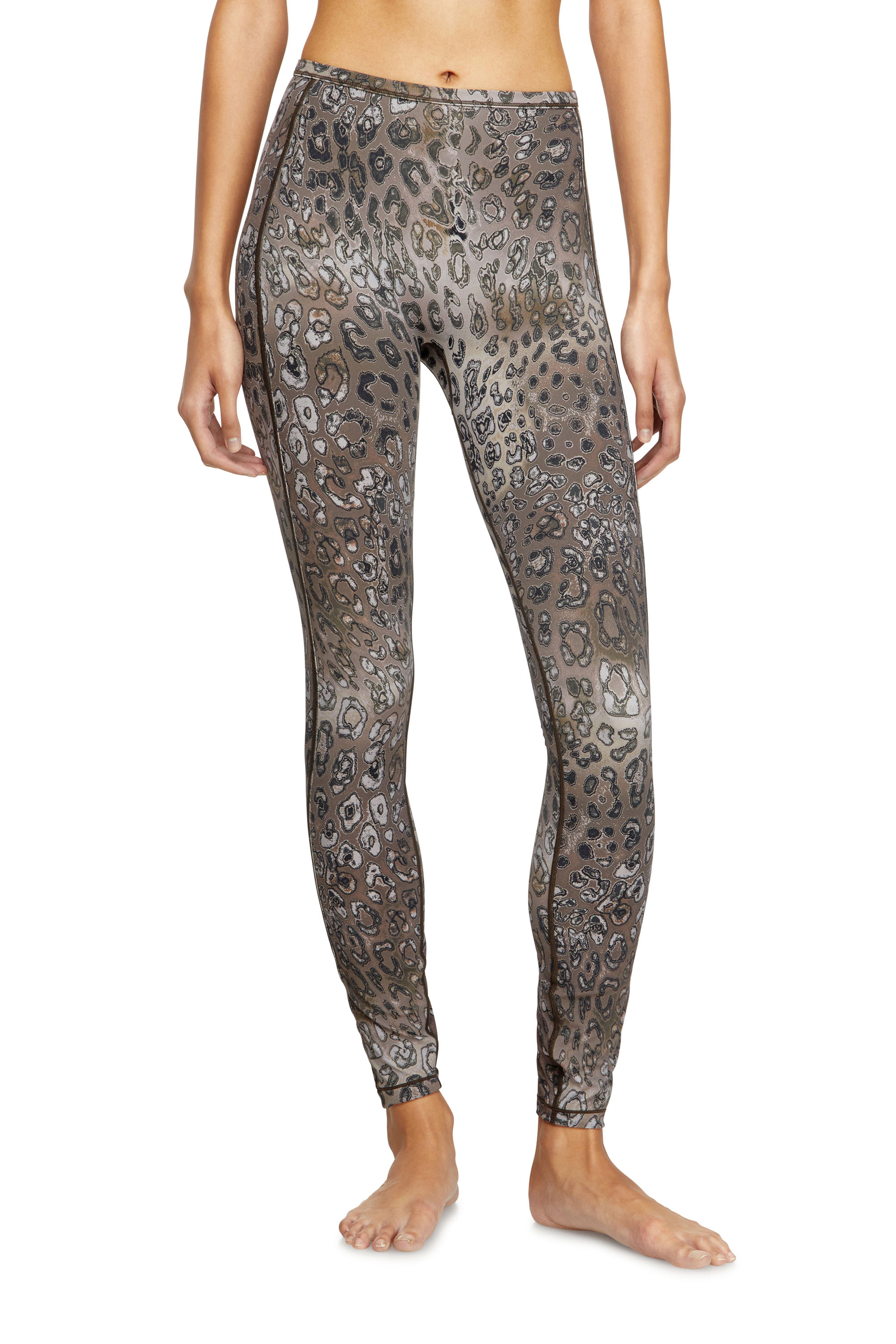 Diesel - MEREDITH-UTLT, Woman's Leopard print nylon leggings in Brown/Beige - 3