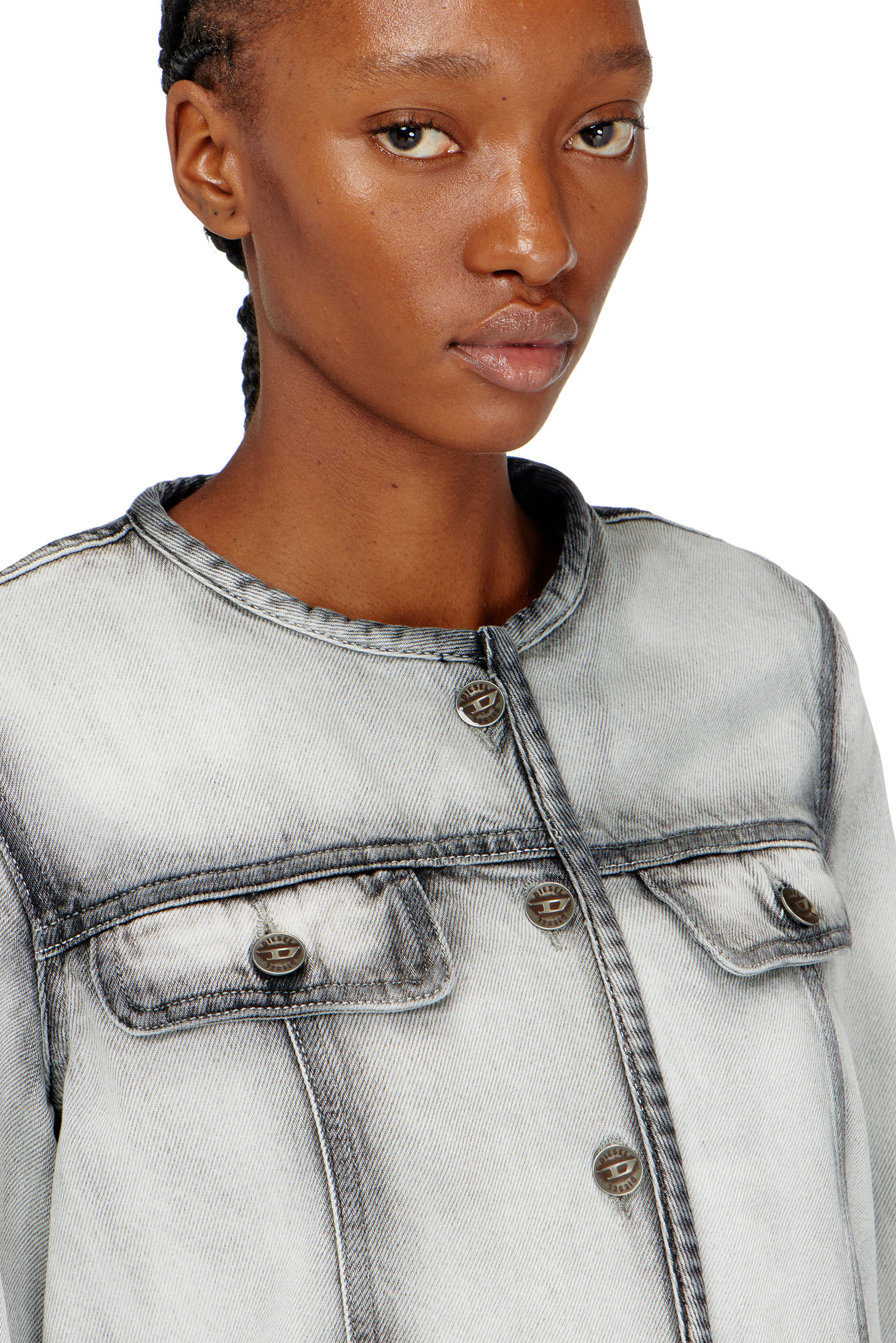 Diesel - DE-GRAFY-FSI, Woman's Jacket in soft skeleton denim in Grey - 5