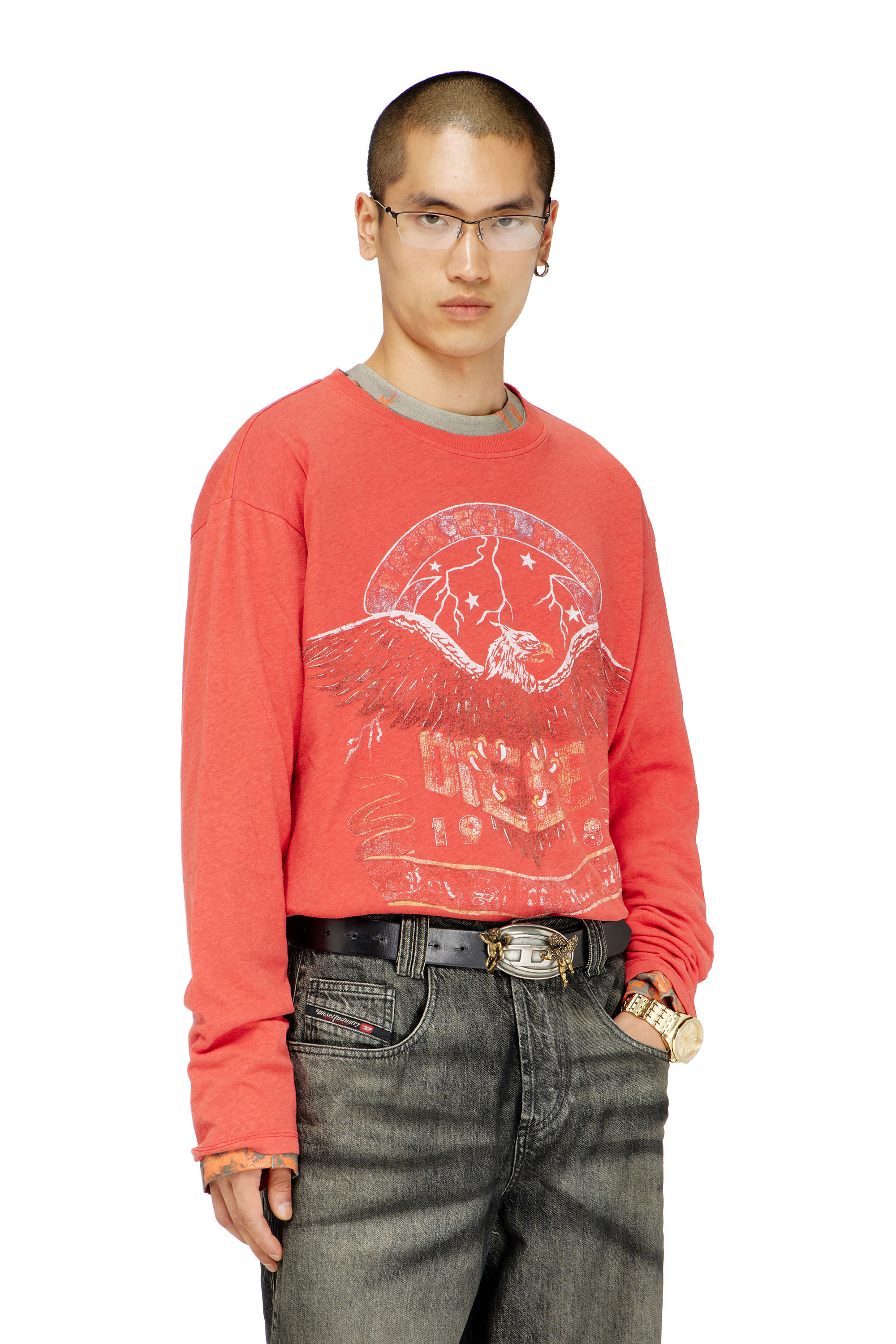 Diesel - T-GERI-LS, Man's Long-sleeve T-shirt with concert graphics in null - 3