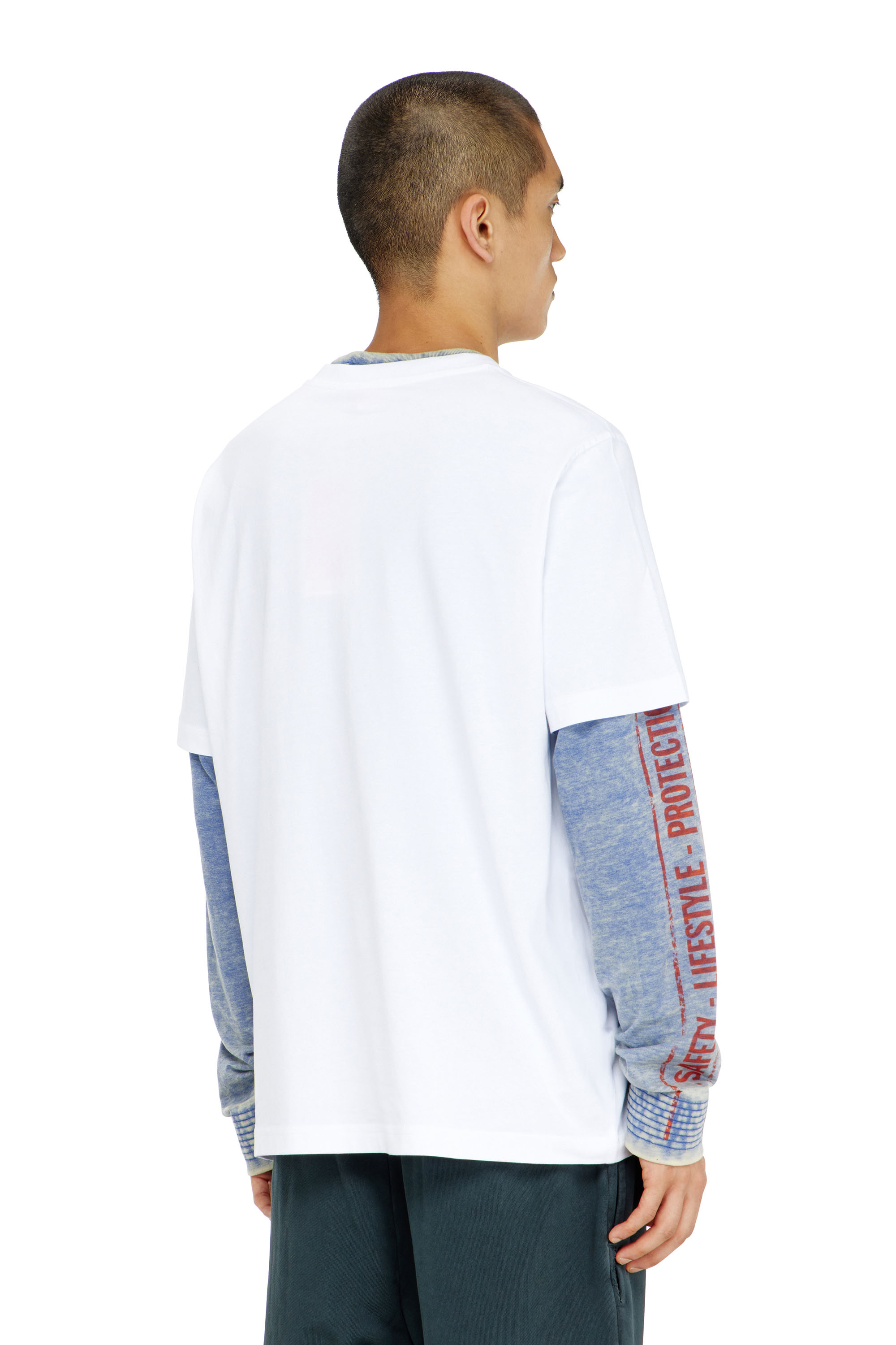 Diesel - T-ADJUST-AA8, Man's Cotton T-shirt with chest logo motif in White - 4