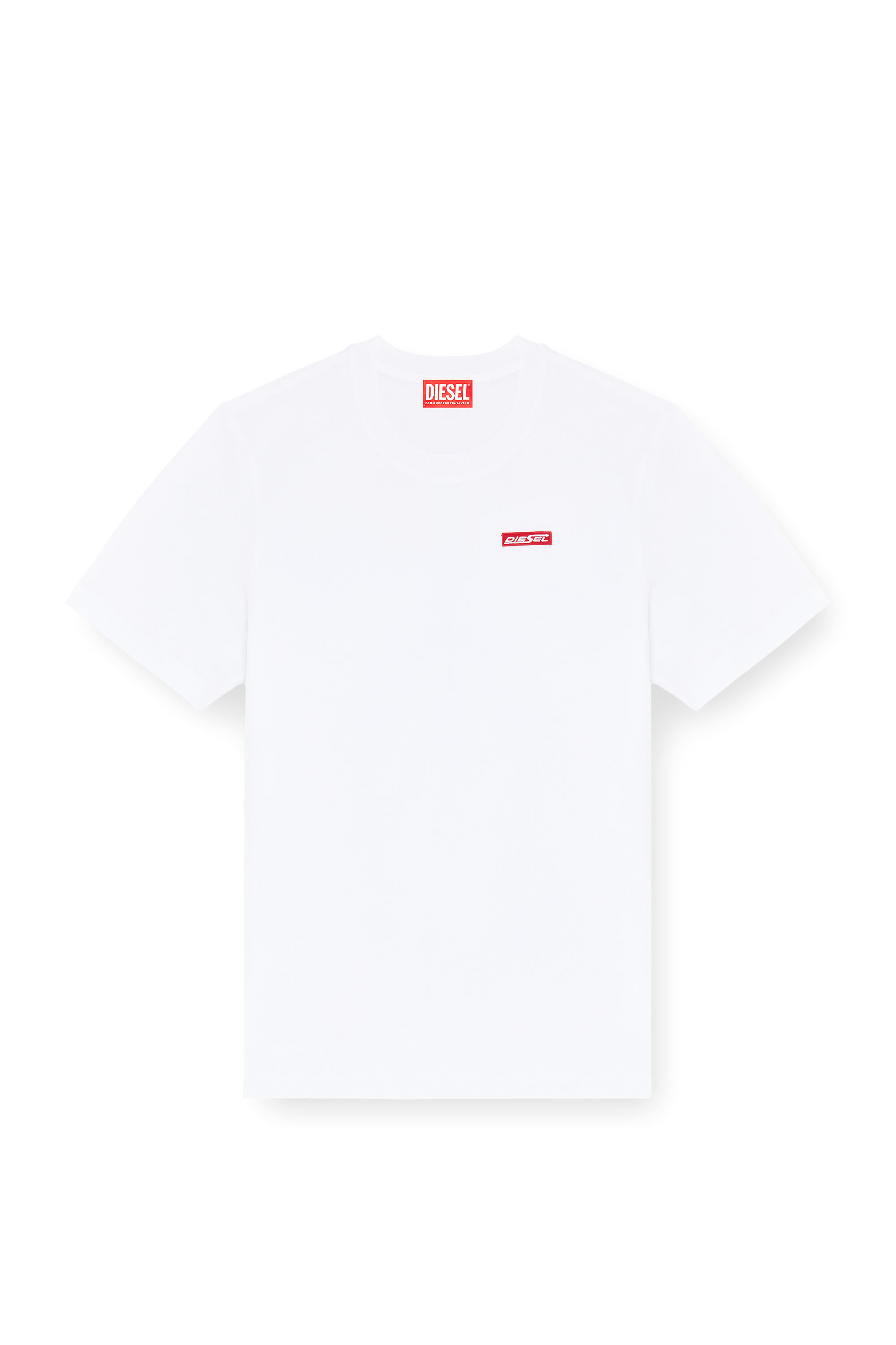 Diesel - T-ADJUST-AA12, Man's Cotton T-shirt with logo patch in White - 3