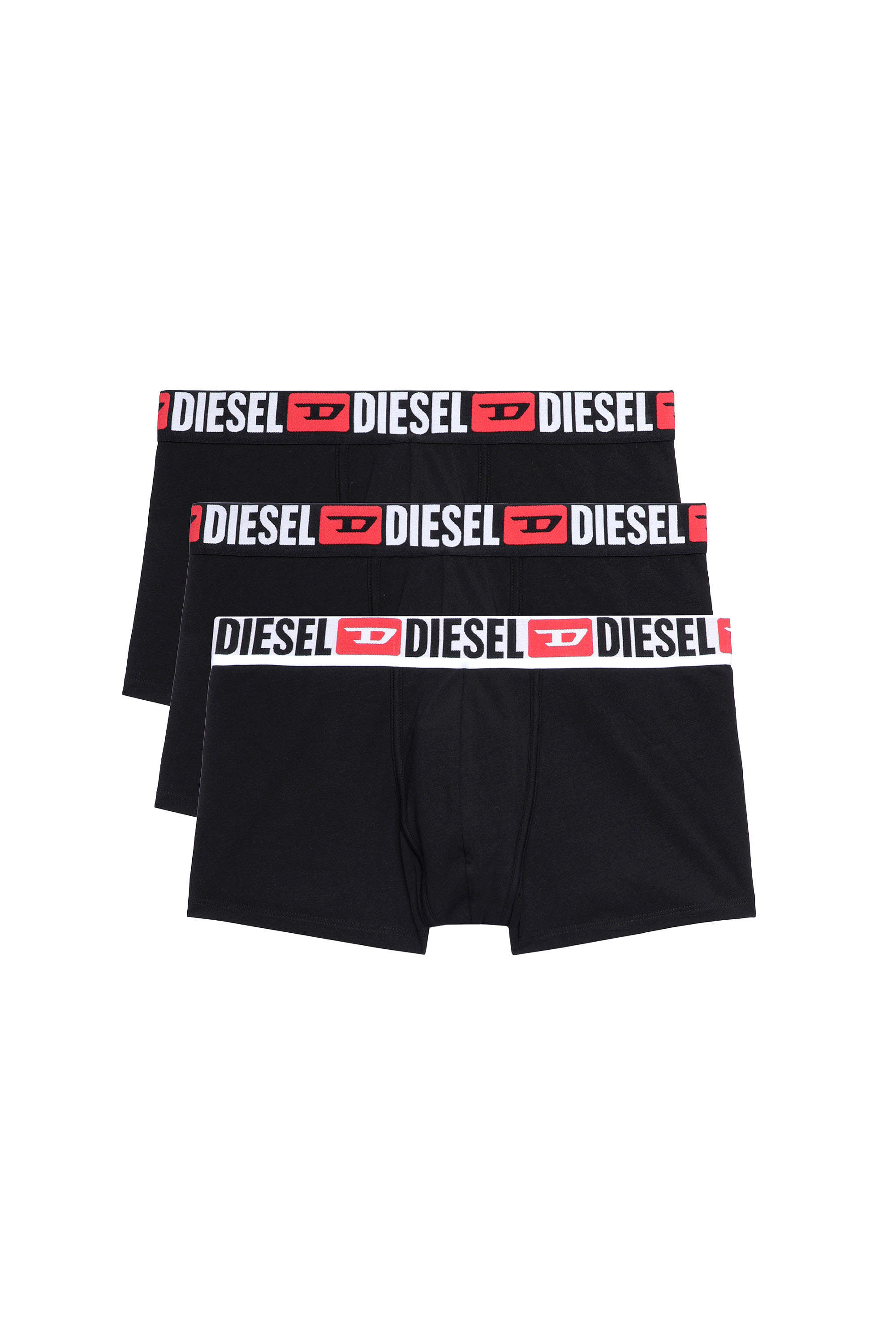 Diesel - UMBX-DAMIENTHREEPACK, Man's Three-pack of all-over logo waist boxers in Black - 2