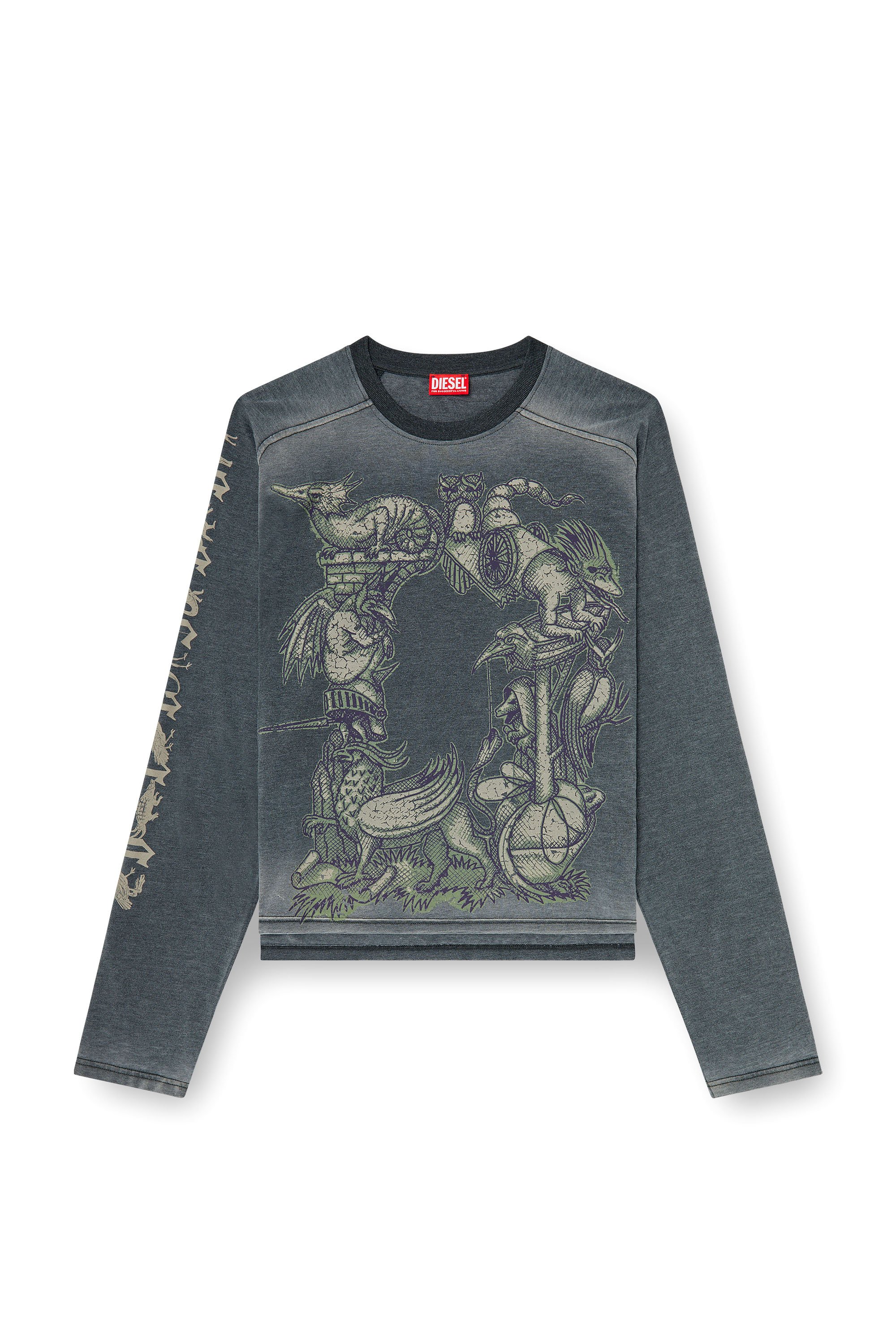 Diesel - T-JORI-A, Man's Long-sleeve T-shirt with graphic motif in Black - 3